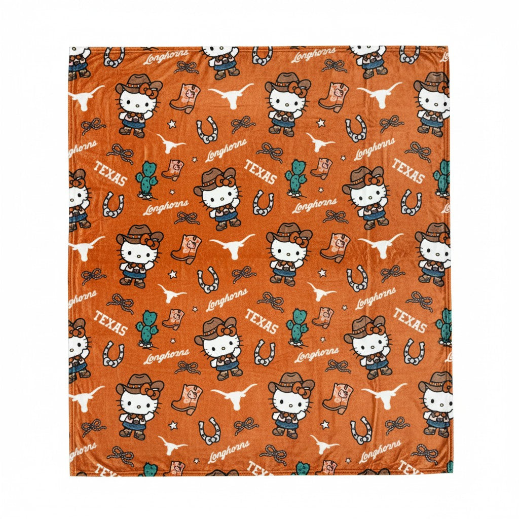 Texas Longhorns Hello Kitty Ranch Blanket - 46x60