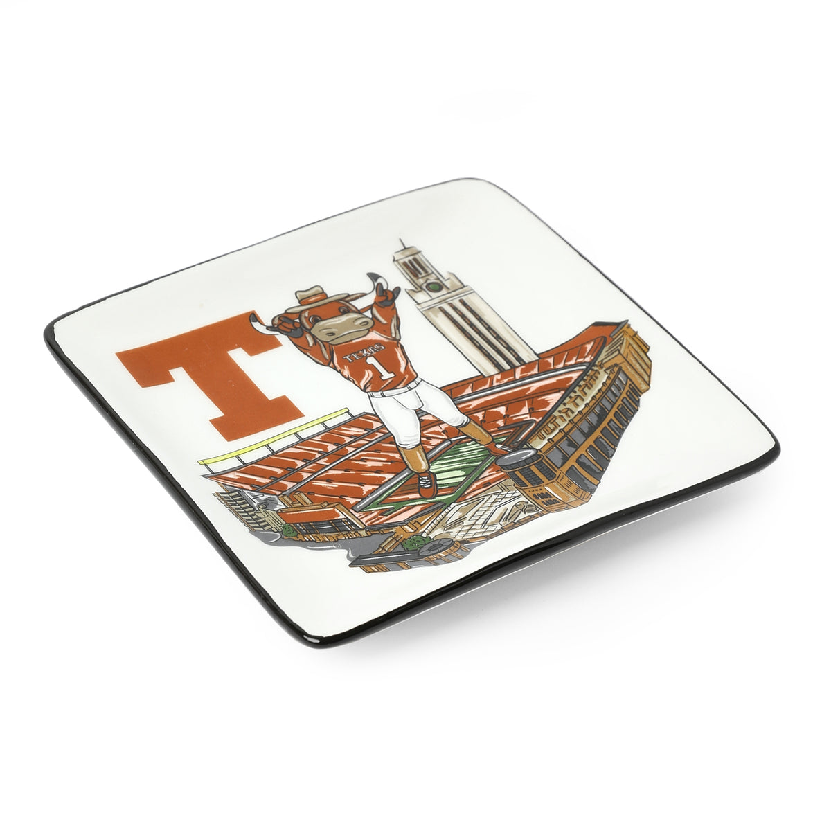 Texas Longhorns Hook 'Em at DKR Trinket Tray - 5" x 5"