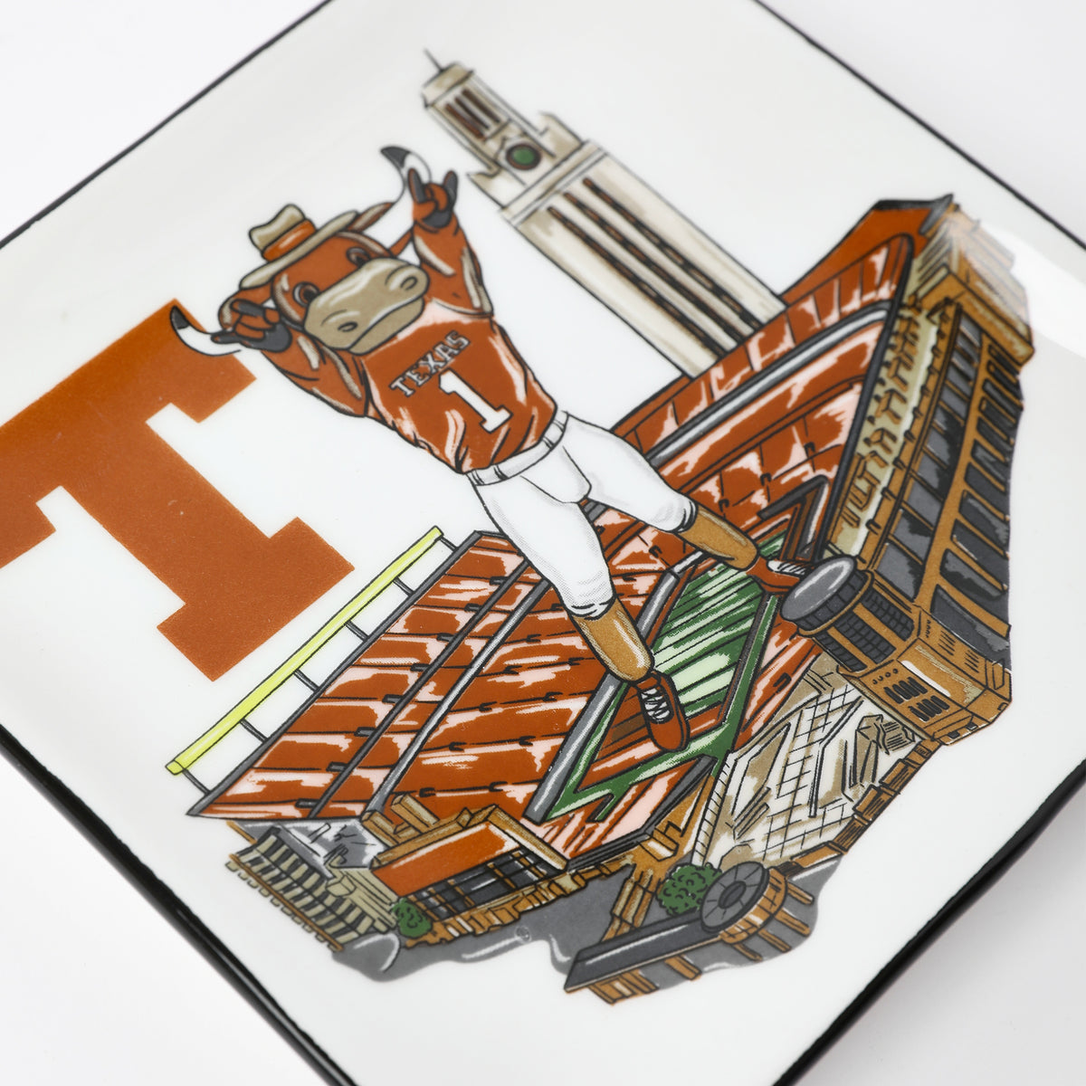 Texas Longhorns Hook 'Em at DKR Trinket Tray - 5" x 5"