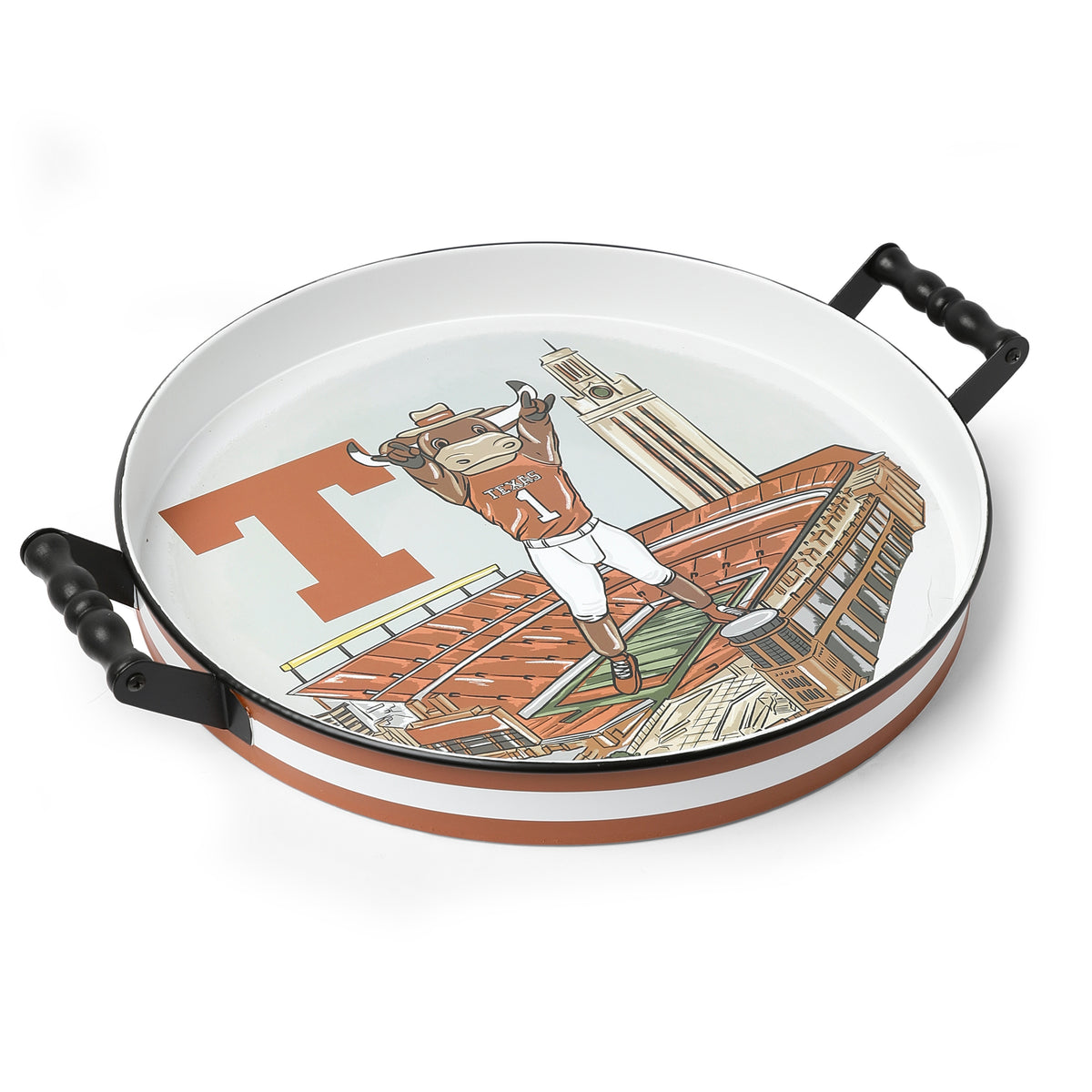 Texas Longhorns Hook 'Em at DKR Round Tray - 16"