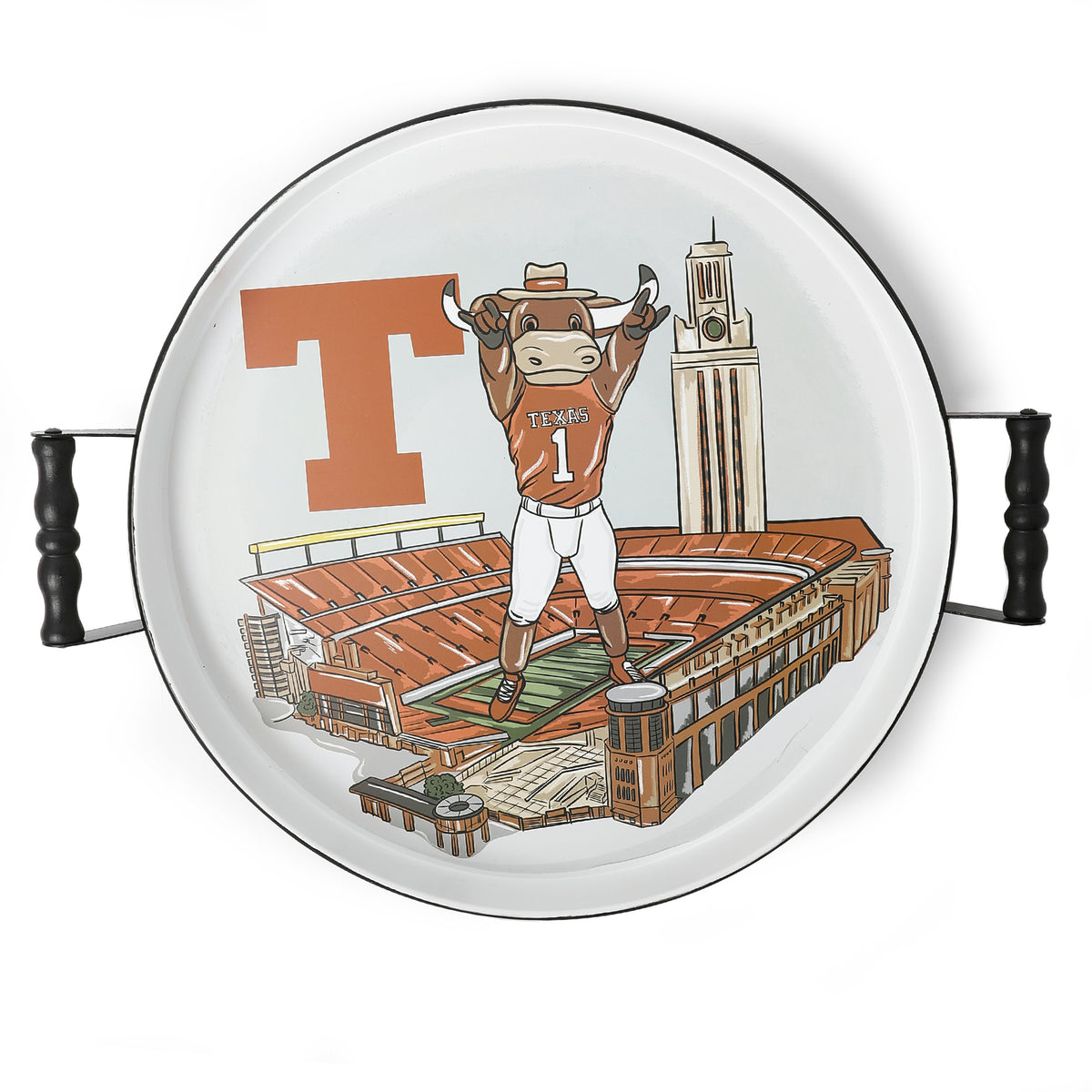Texas Longhorns Hook 'Em at DKR Round Tray - 16"