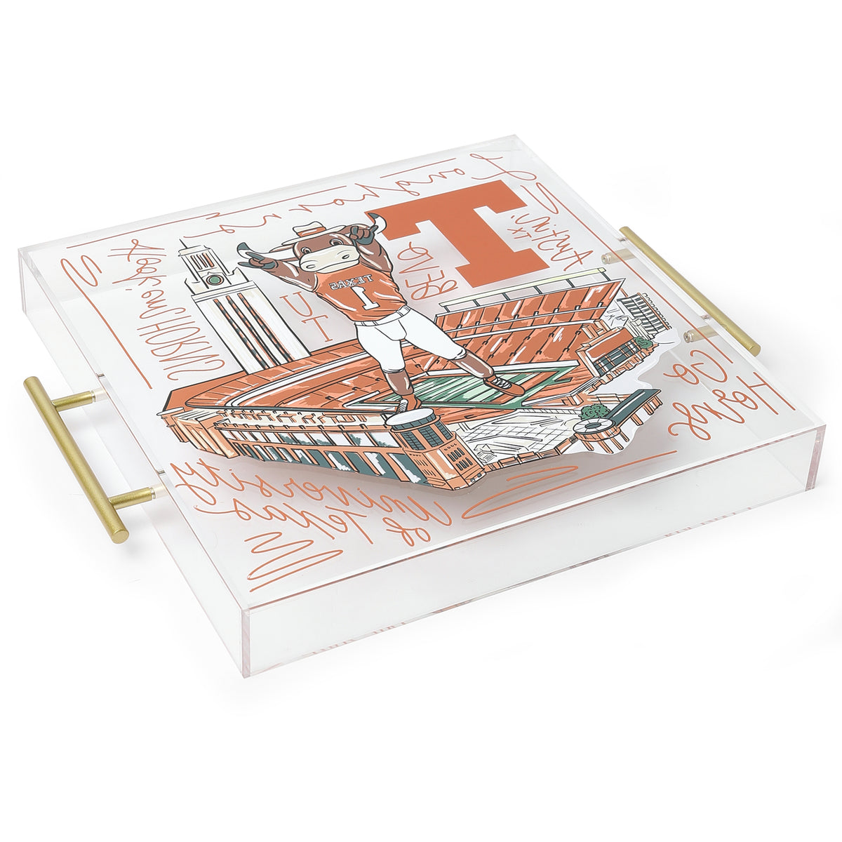 Texas Longhorns Hook 'Em at DKR Acrylic Tray