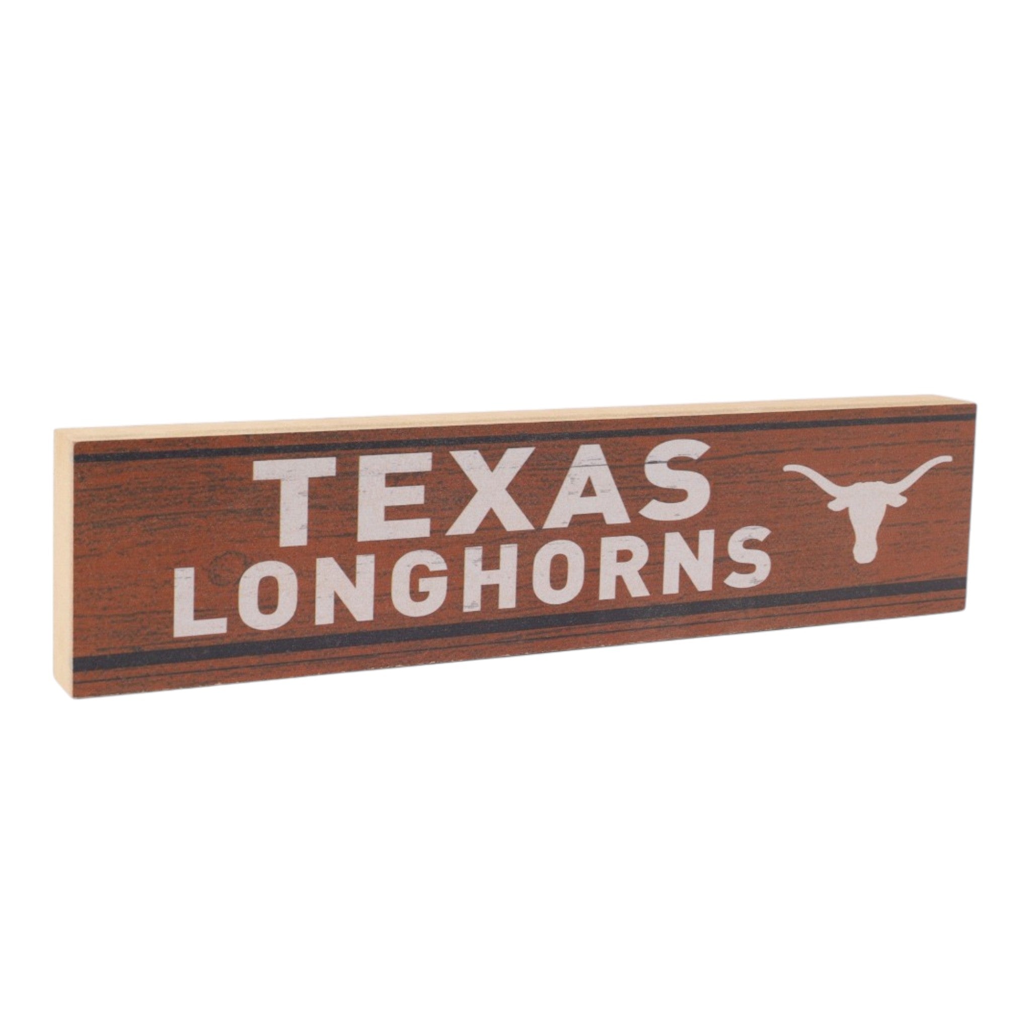 Texas Longhorns Wooden Block Sign - 3" x 13"