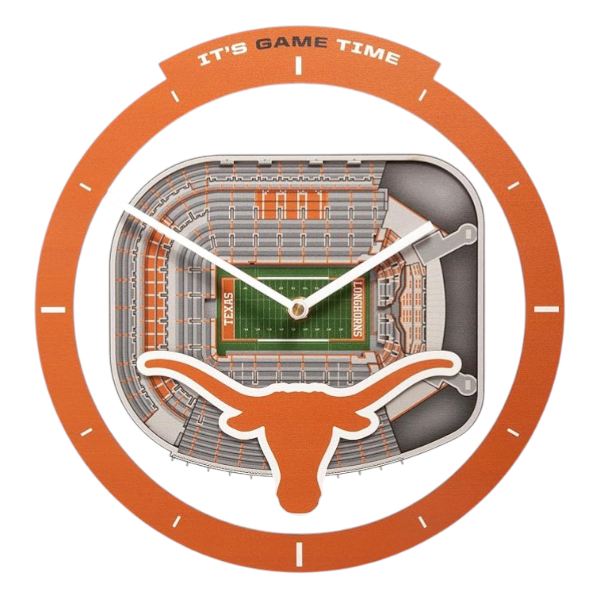 Texas Longhorns 3D Stadium View Wall Clock