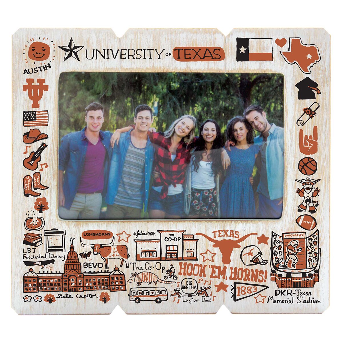 Julia Gash University of Texas Distressed Wood Frame