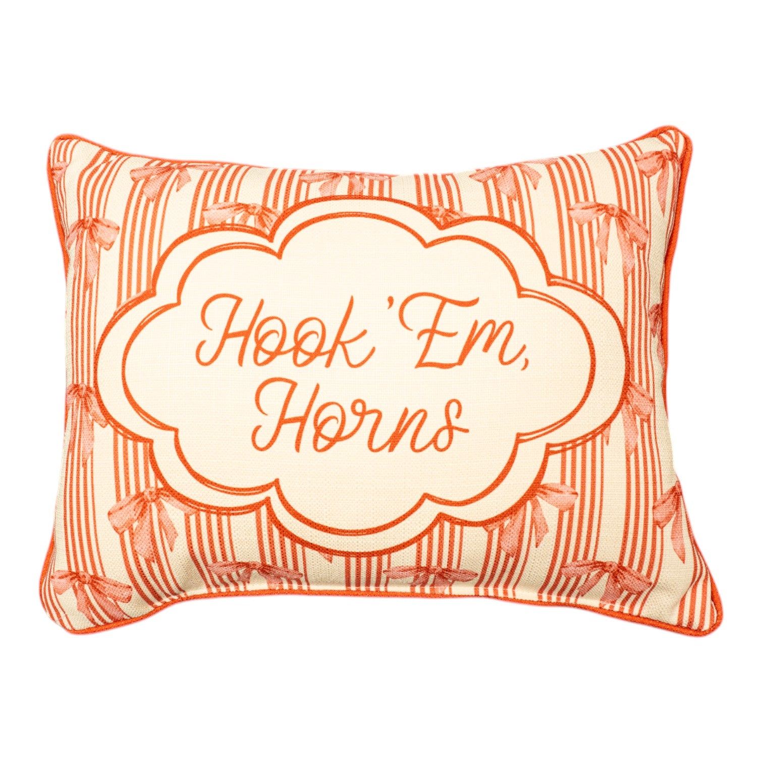 Hook' Em Horns Bow Pillow
