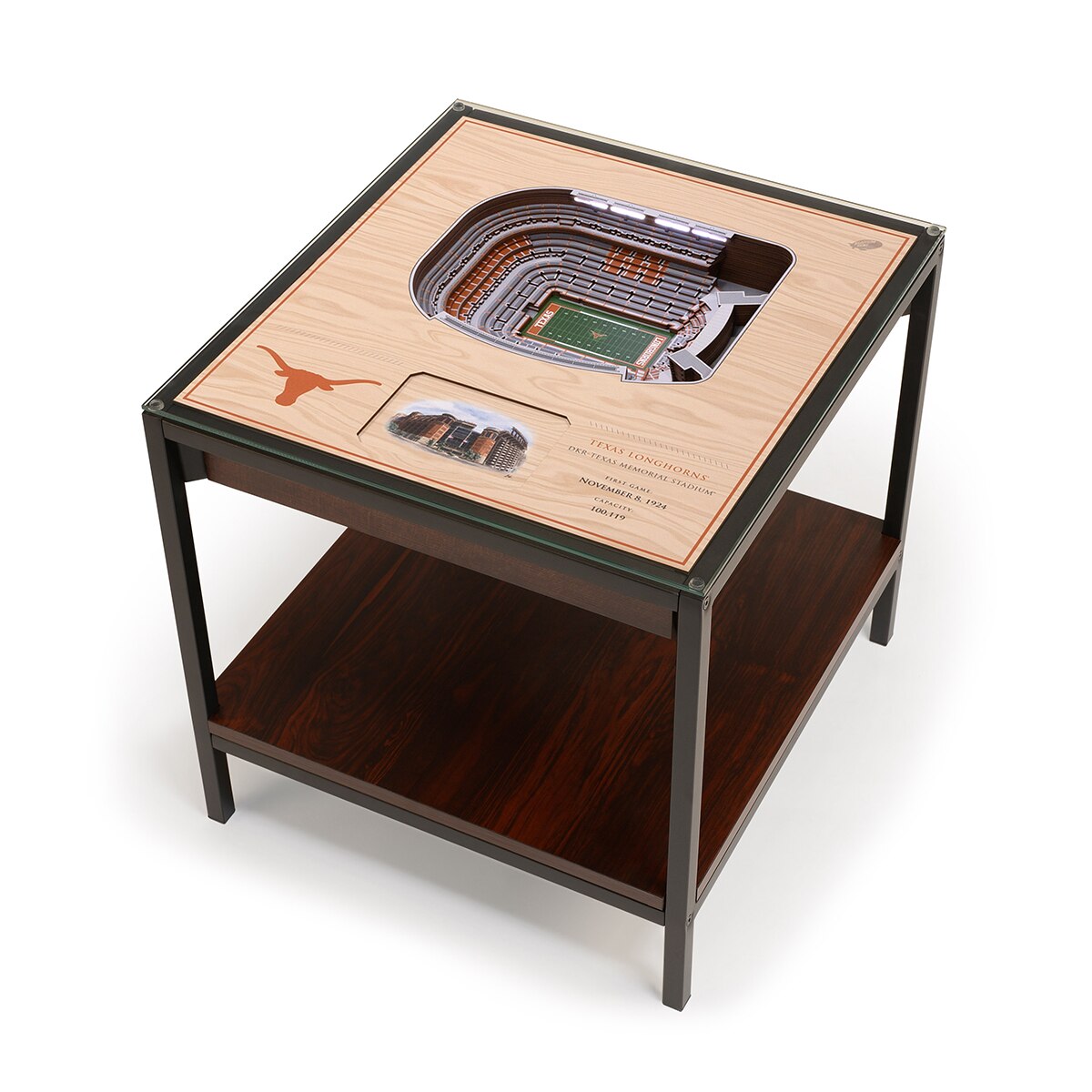Texas Longhorns 25-Layer StadiumViews Lighted End Table