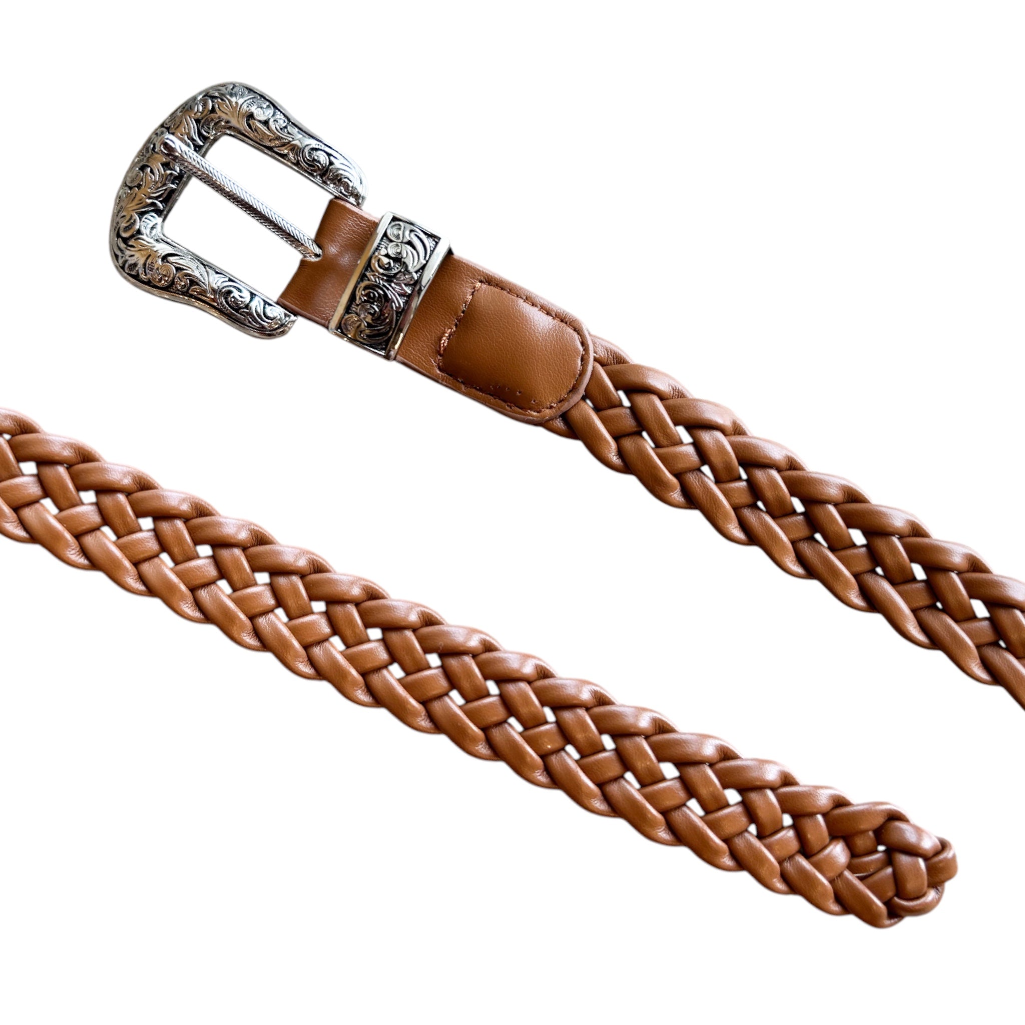 Faux Leather Braided Belt