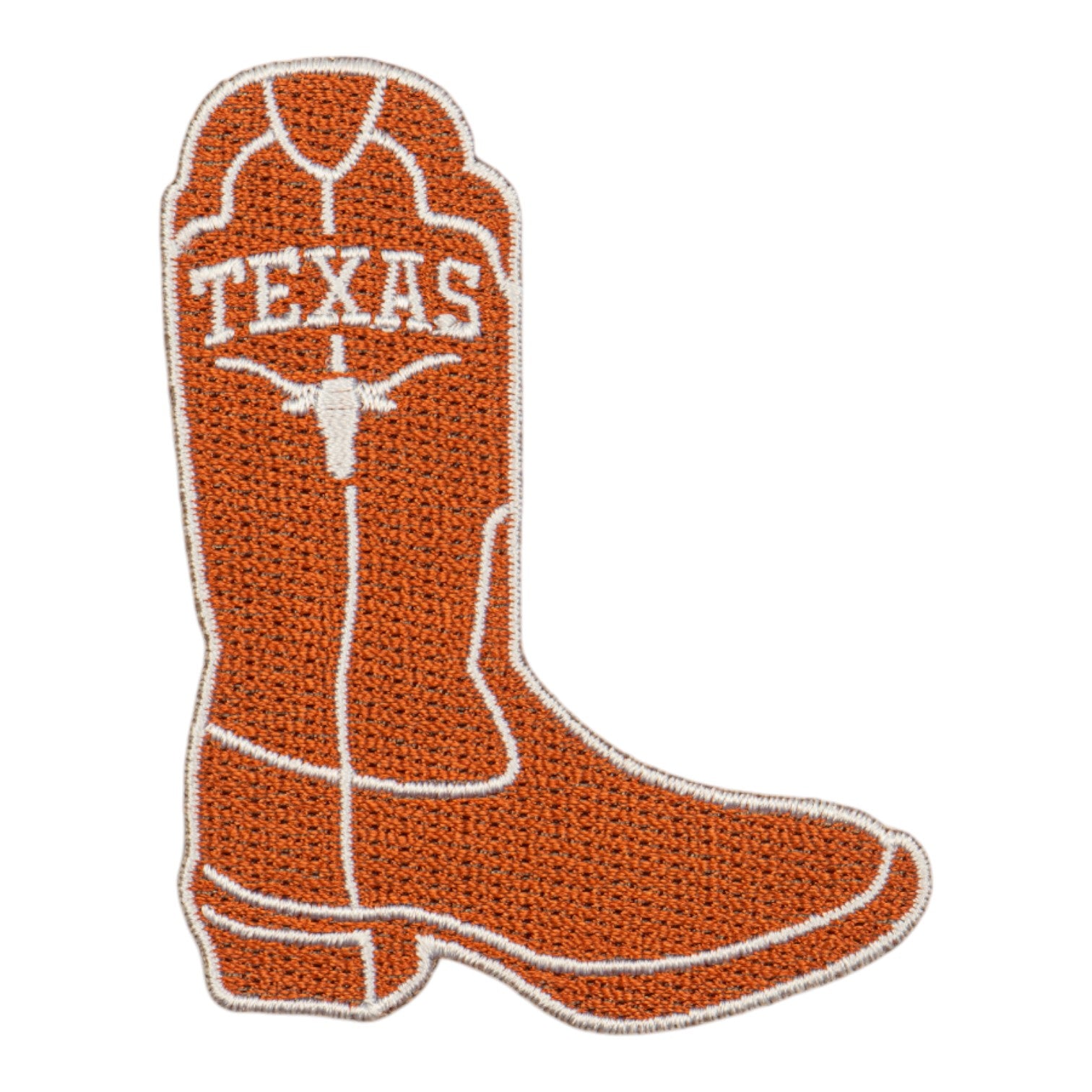 3" Iron on Patch Cowboy Boot with Steerhead