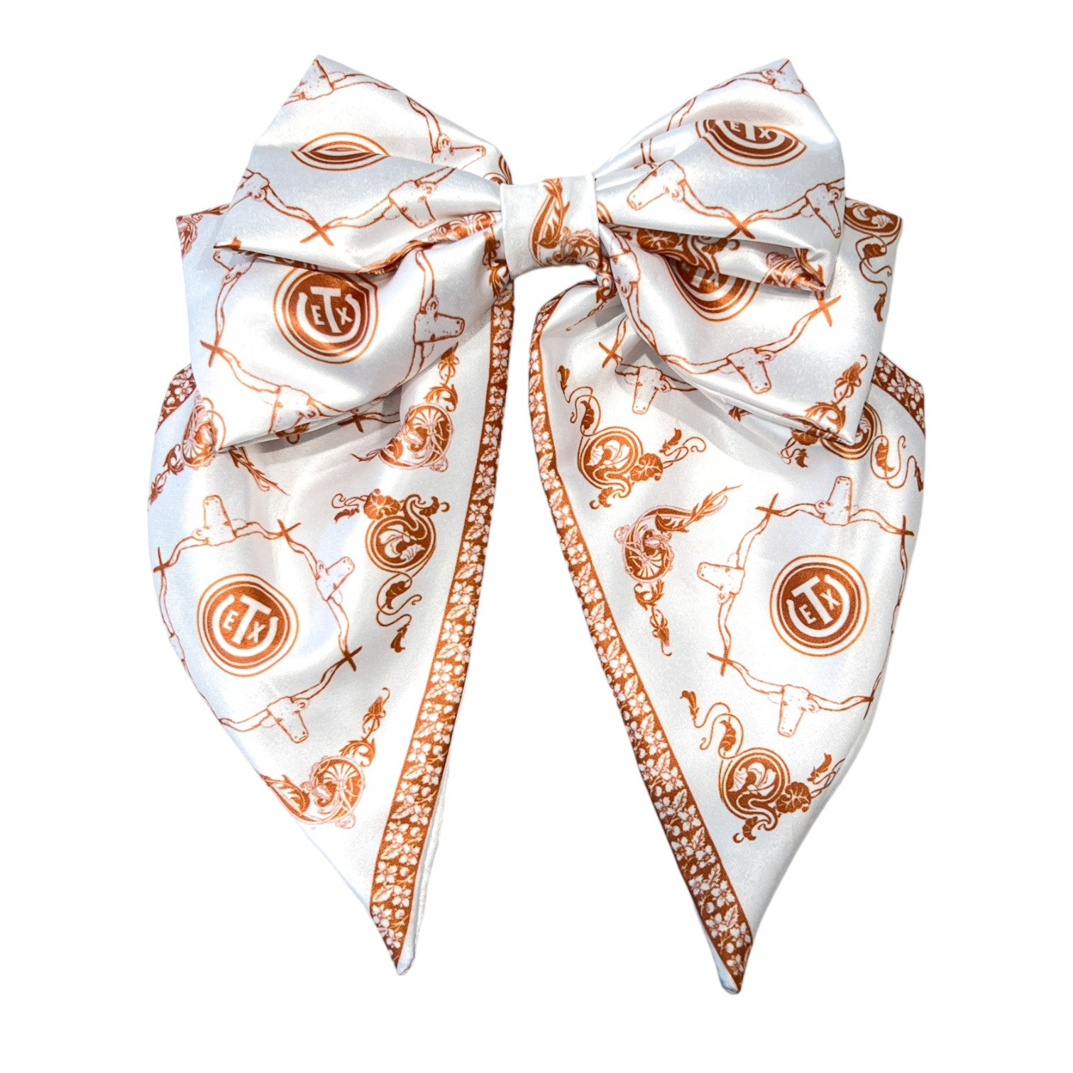 Texas Exes White Hair Bow