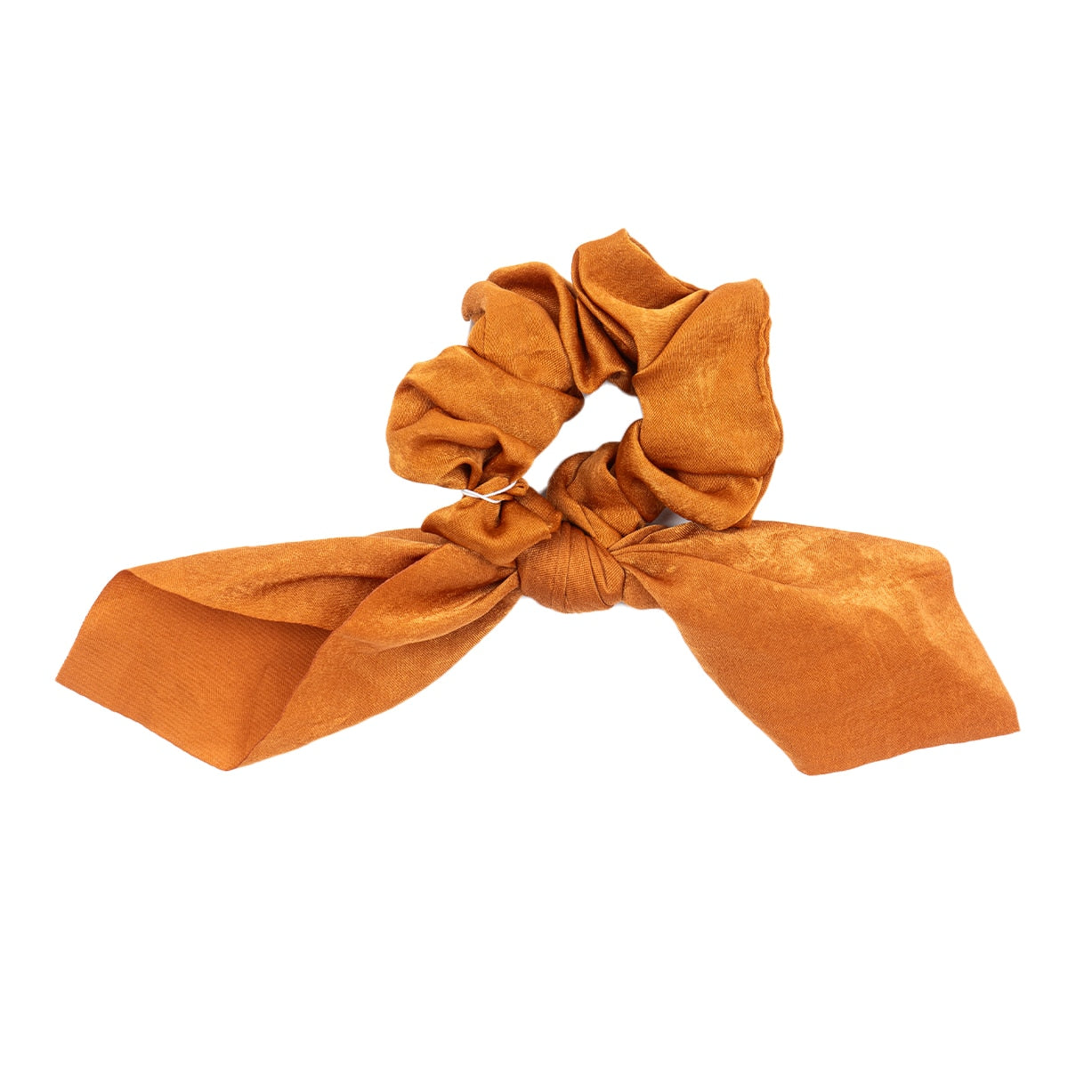 Velvet Satin Bunny Scrunchies Rust