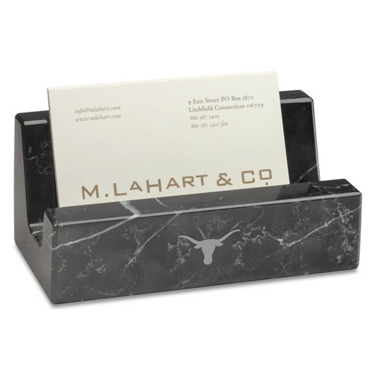 M.LaHart Texas Longhorns Marble Business Card Holder