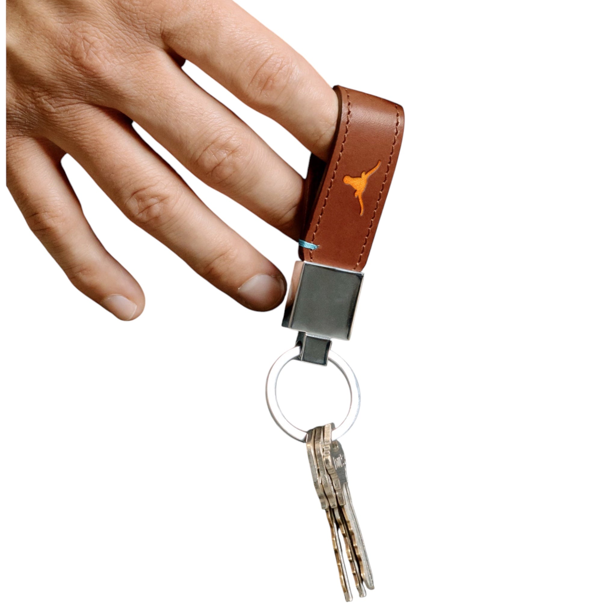 Texas Longhorns Italian Leather Gameday Key Tag