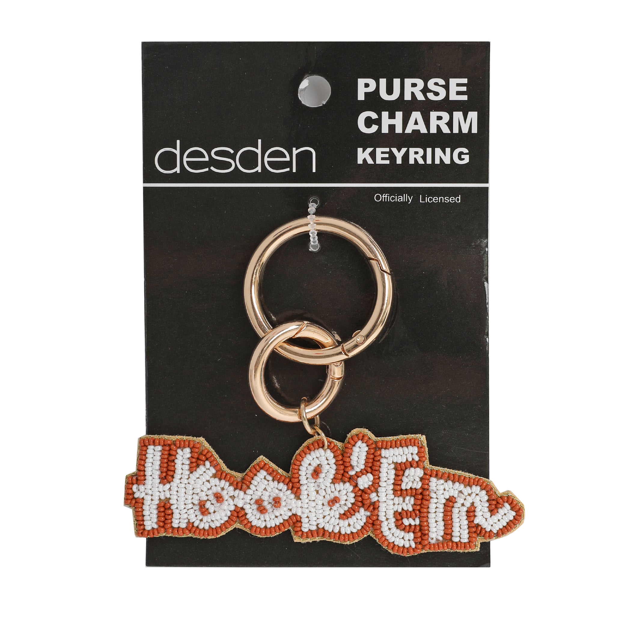 Hook 'Em Beaded Bag Charm