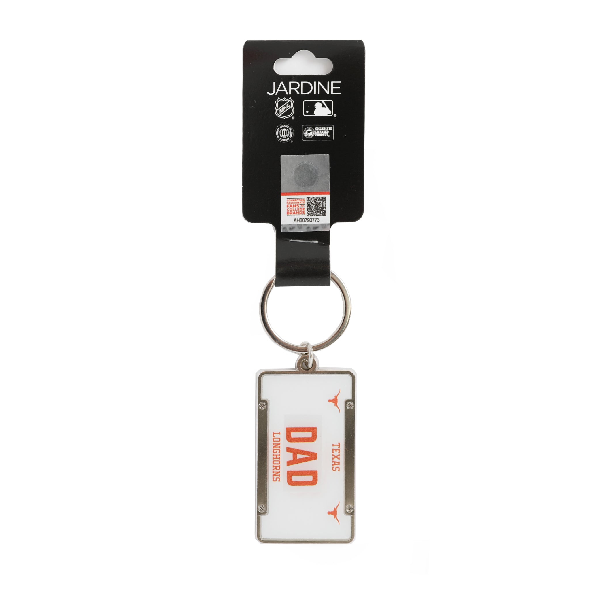 Texas Longhorns Dad License Plate Keychain