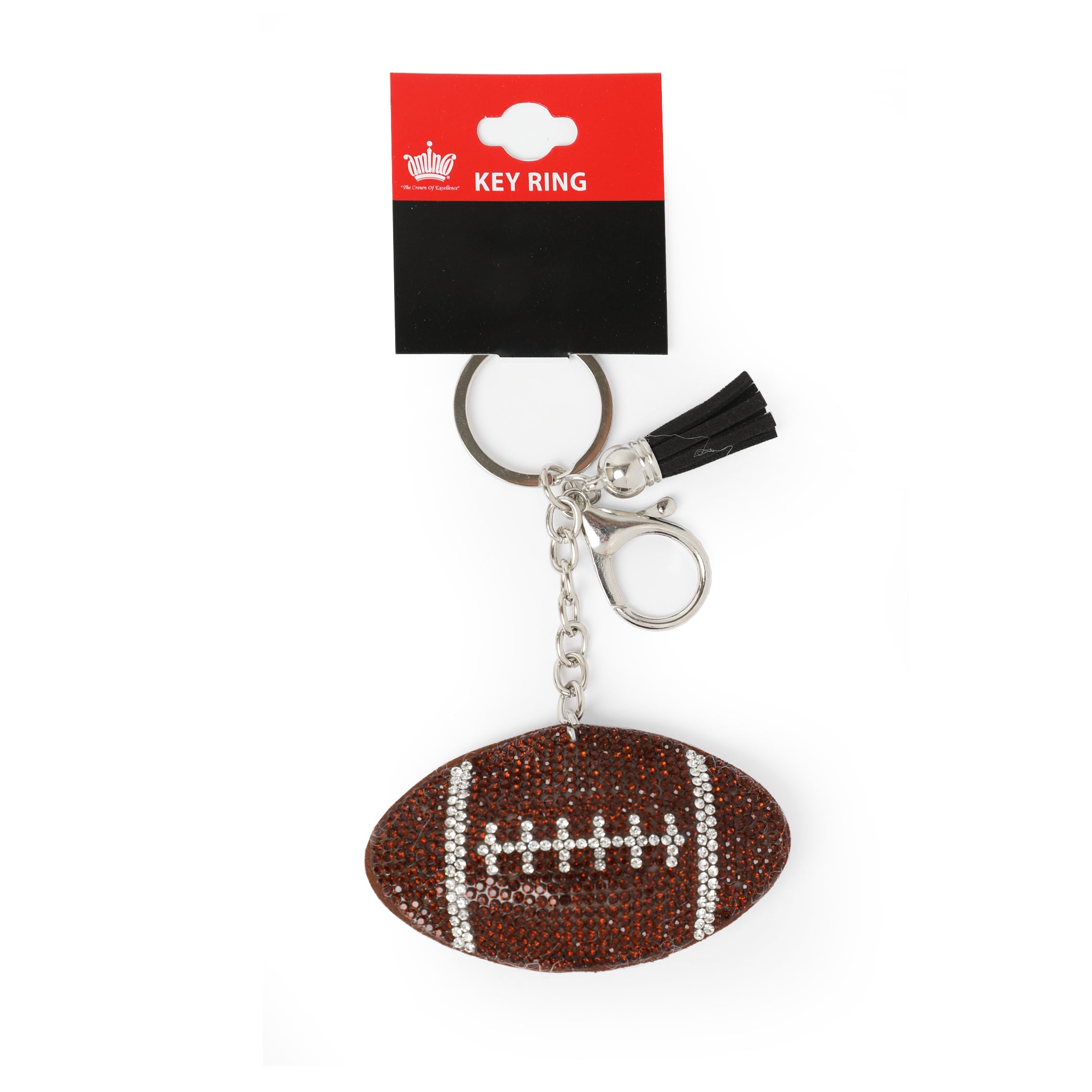 Texas Longhorns Rhinestone Puff Football Keychain