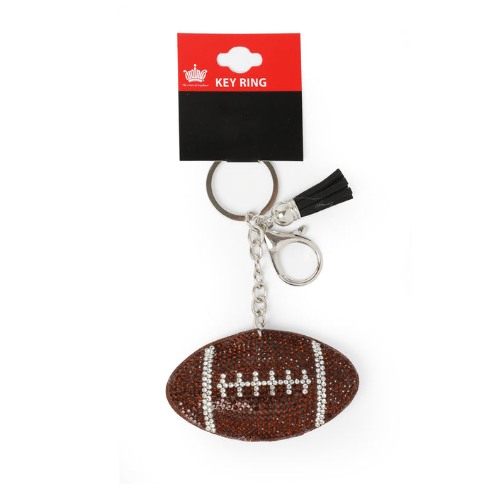 Texas Longhorns Rhinestone Puff Football Keychain