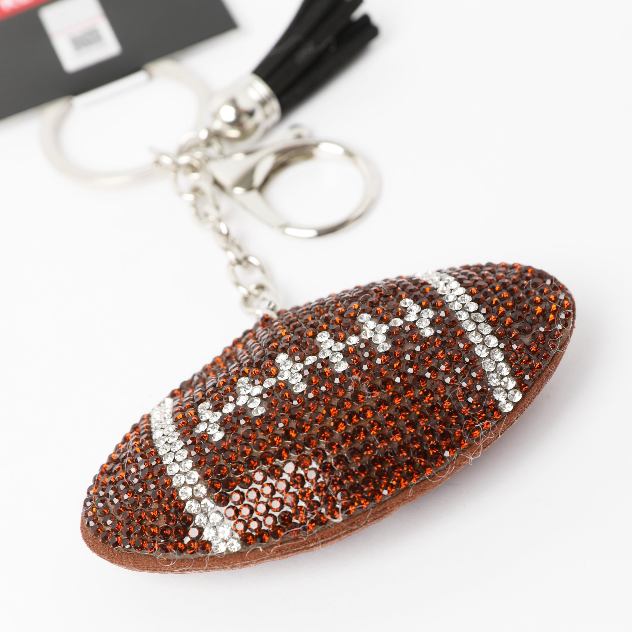 Texas Longhorns Rhinestone Puff Football Keychain