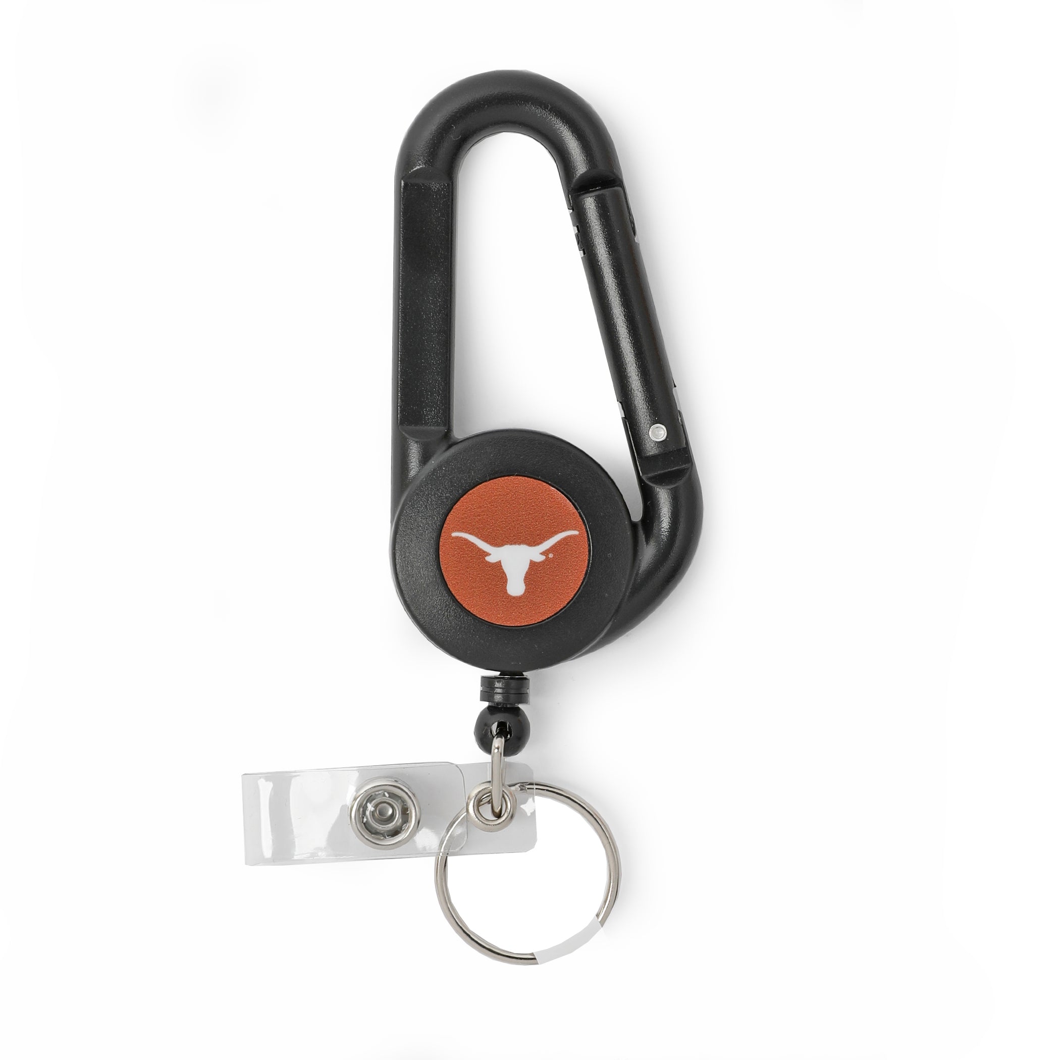 Texas Longhorns Badge Reel Carabiner Black Clip