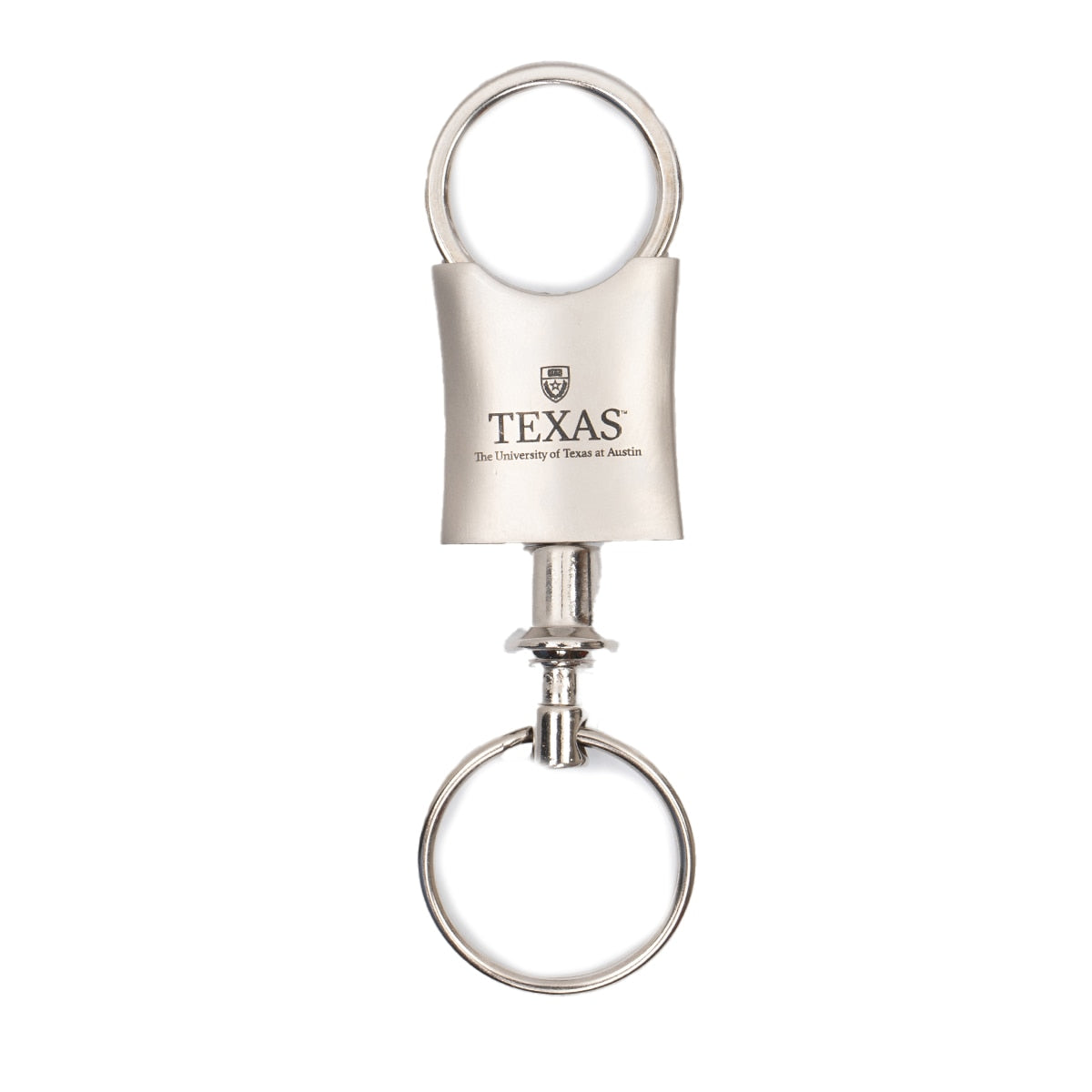Texas Longhorns Brushed Nickle Valet Keychain