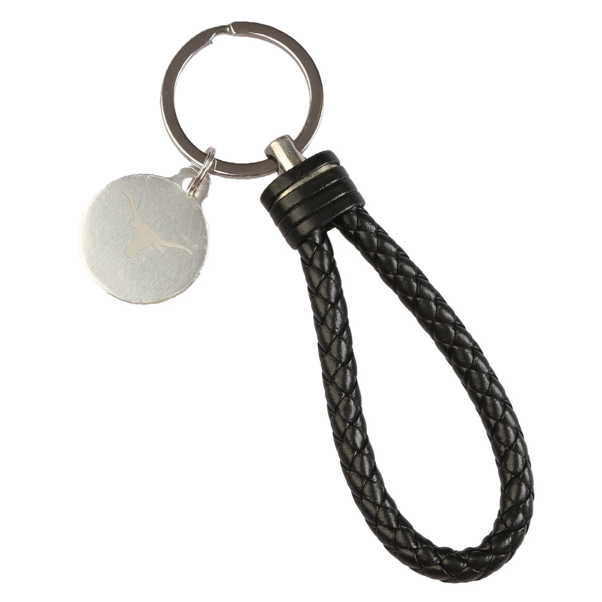 Texas Leather Braid Keychain