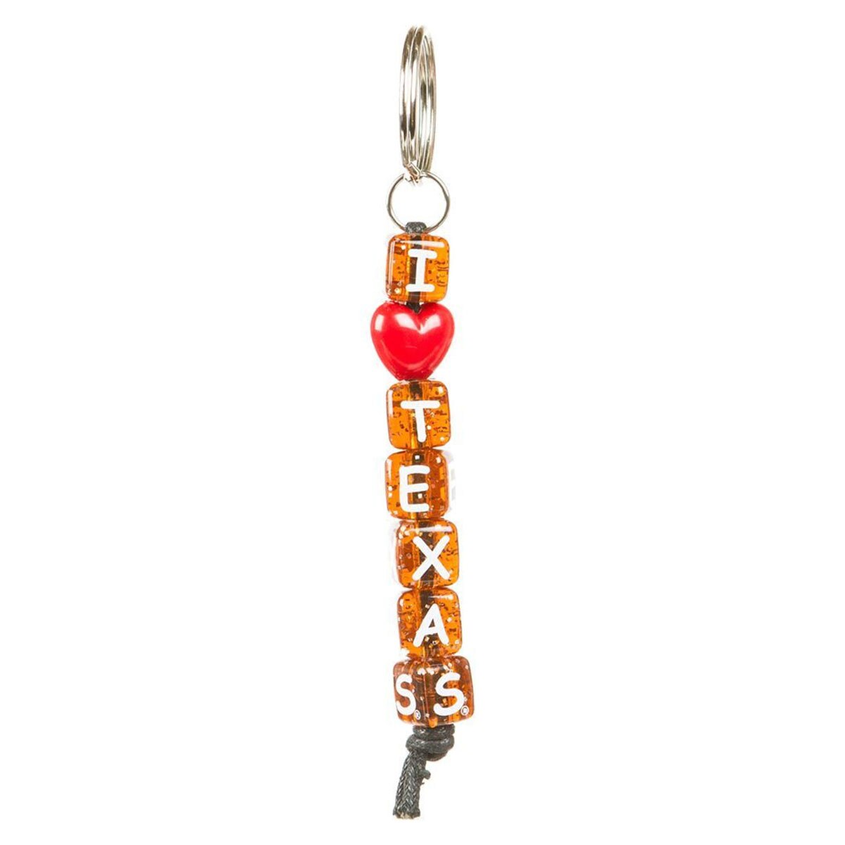 I Love Texas Block Beaded Key Chain