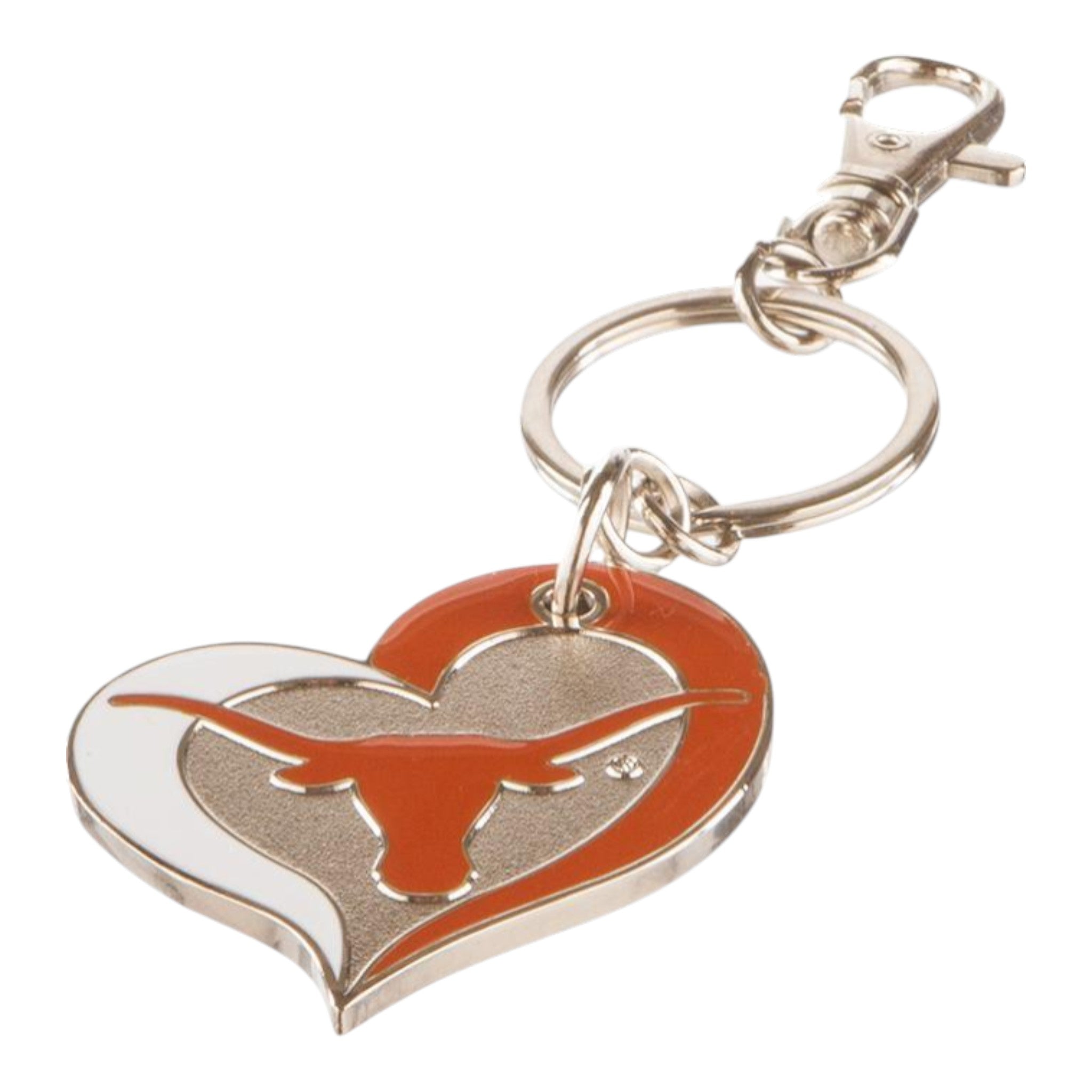 Texas Longhorns Swirl Heart Key Ring