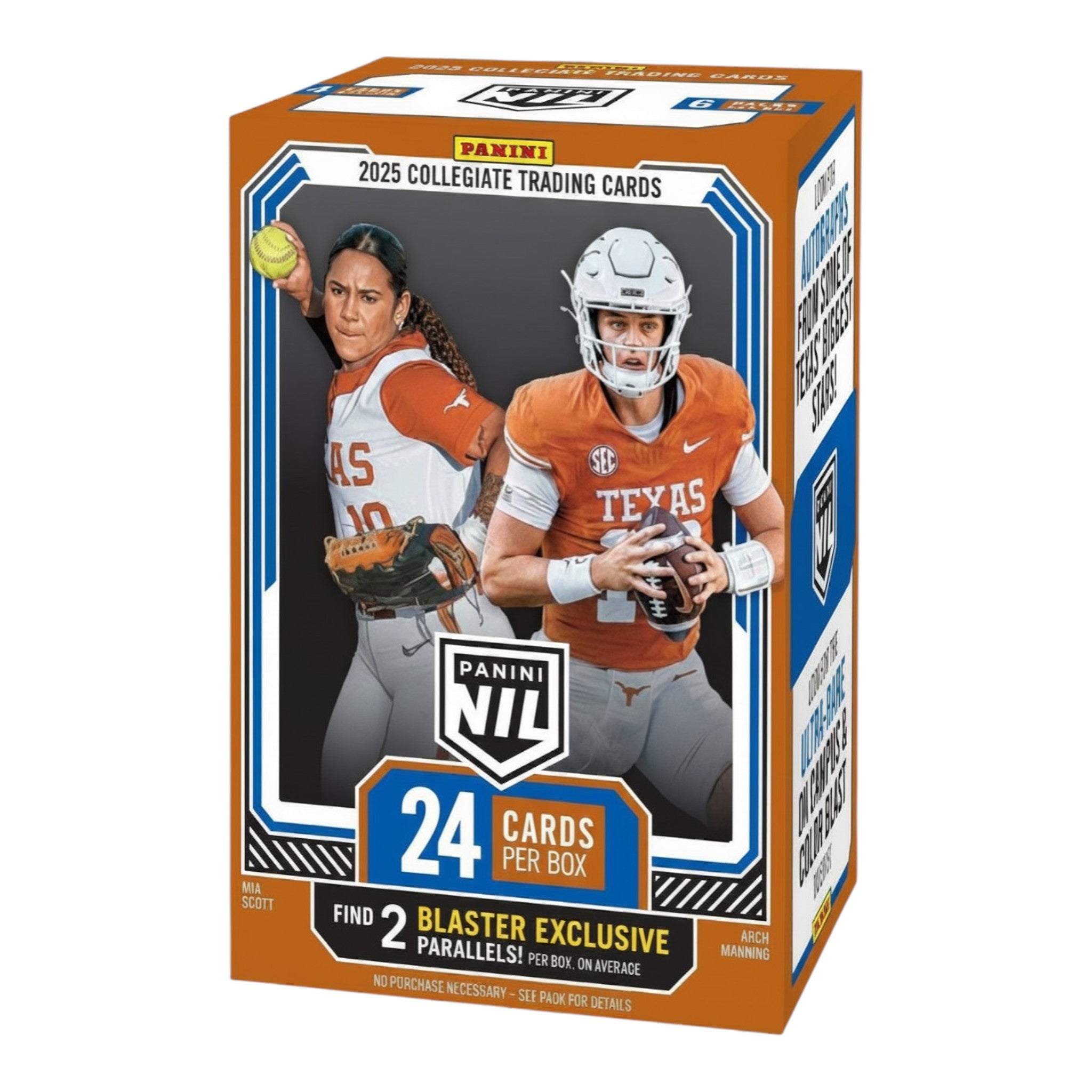 panini rare cards Panini University of Texas NIL 2025 Trading Cards Box - 24 ct