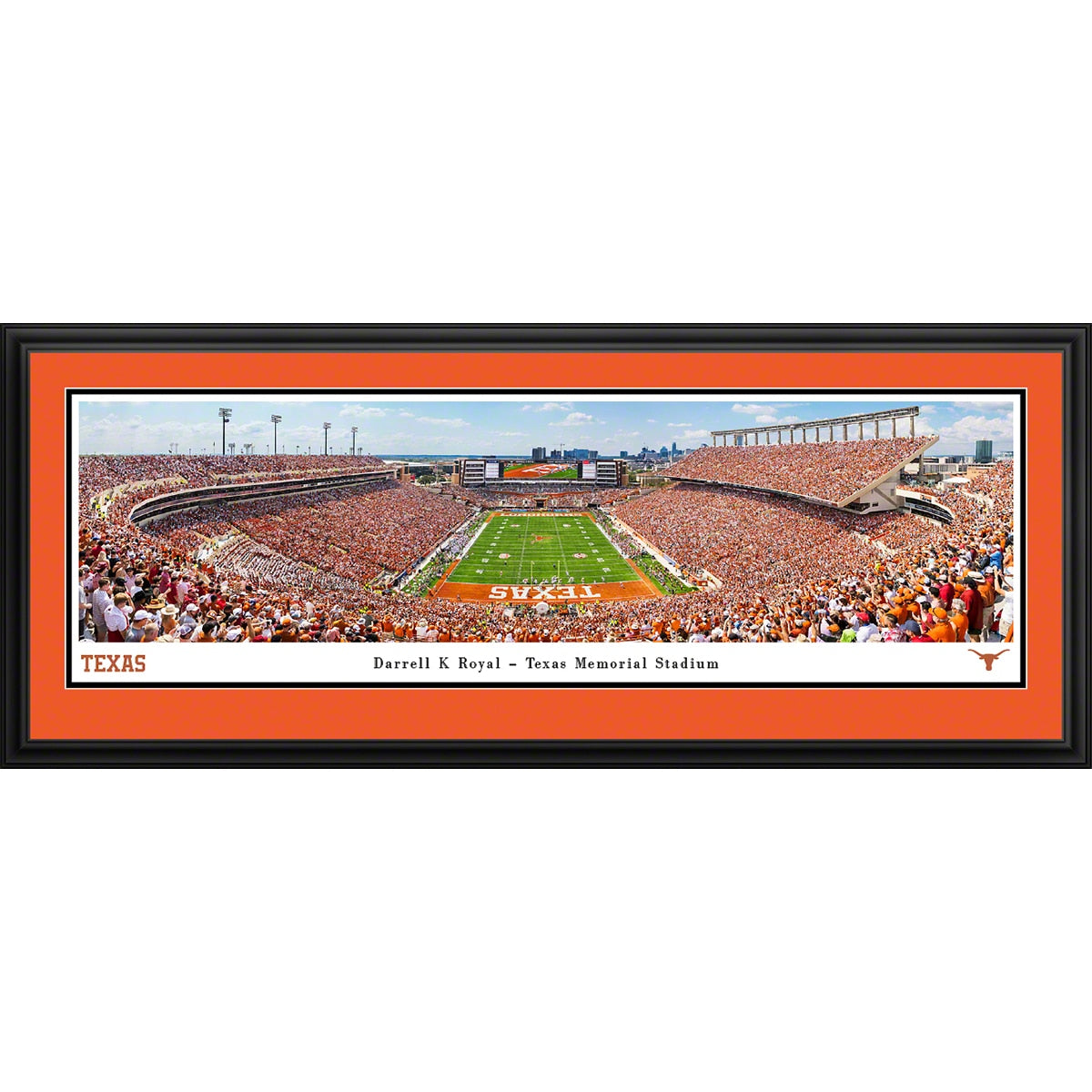 Texas Longhorns Football End Zone Panoramic Picture - Deluxe Frame