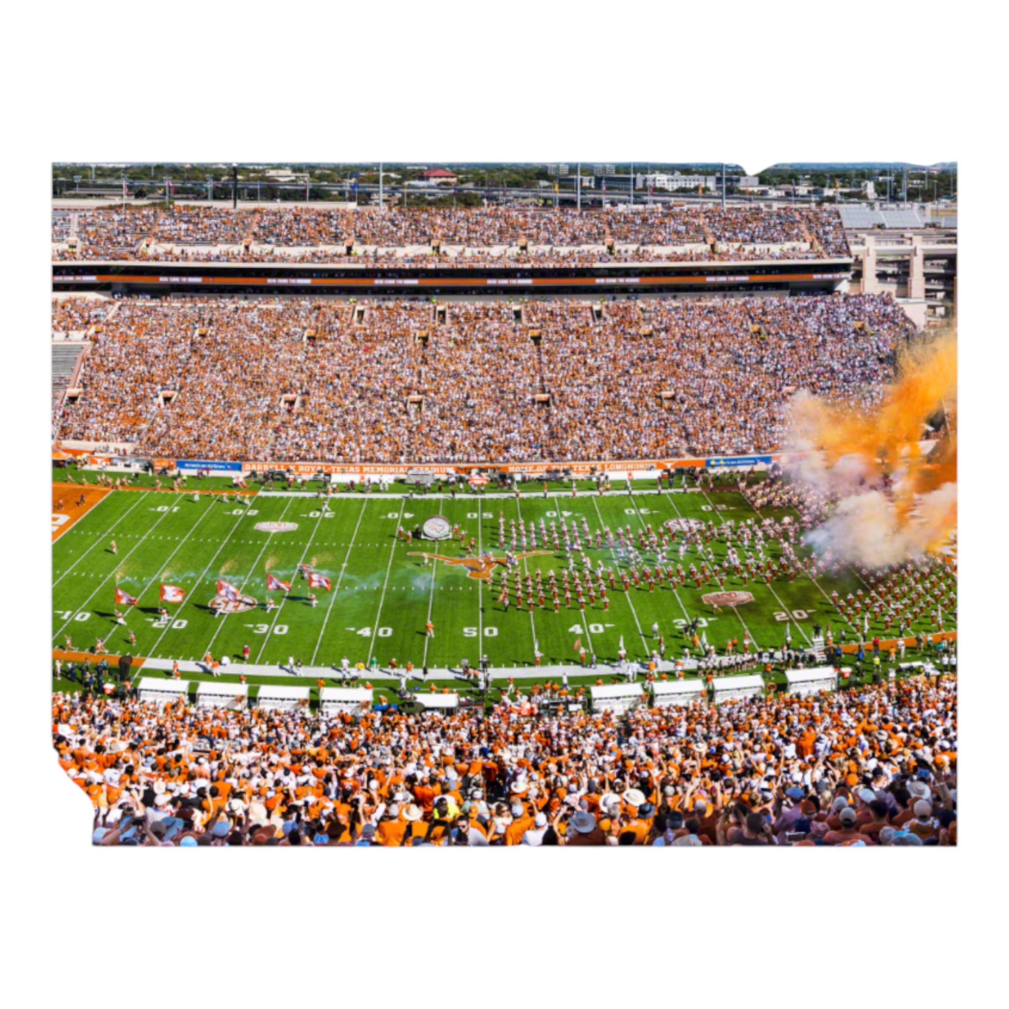 Texas Longhorns 50 Yard Football Line Day Photo