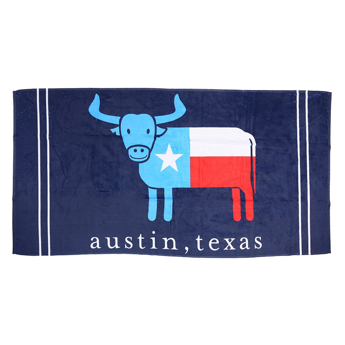 Austin Texas Steer Beach Towel