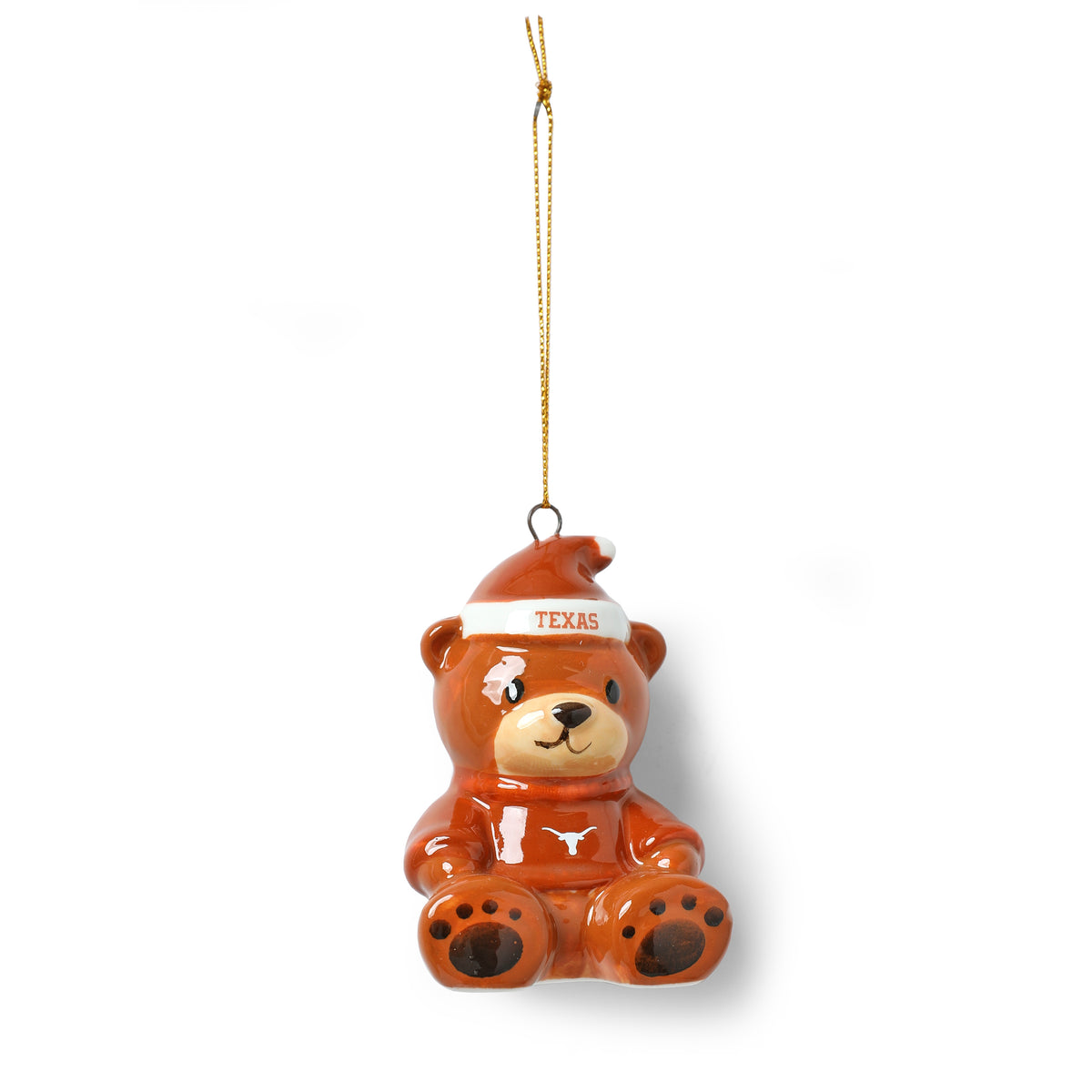 Texas Longhorns Teddy Bear Ceramic Ornament