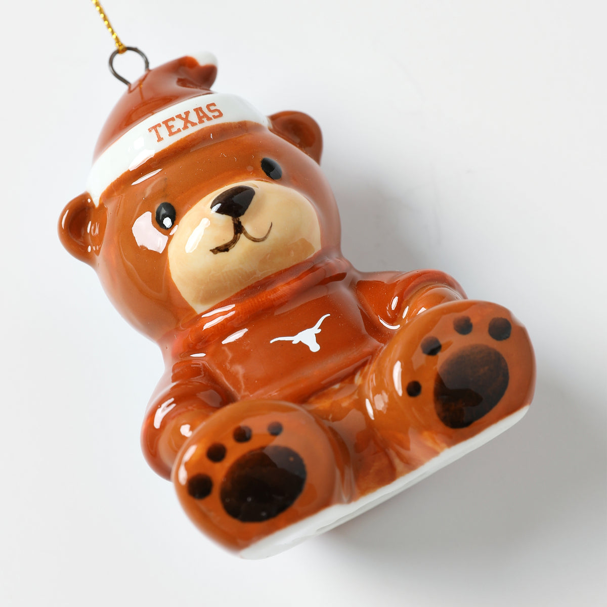 Texas Longhorns Teddy Bear Ceramic Ornament