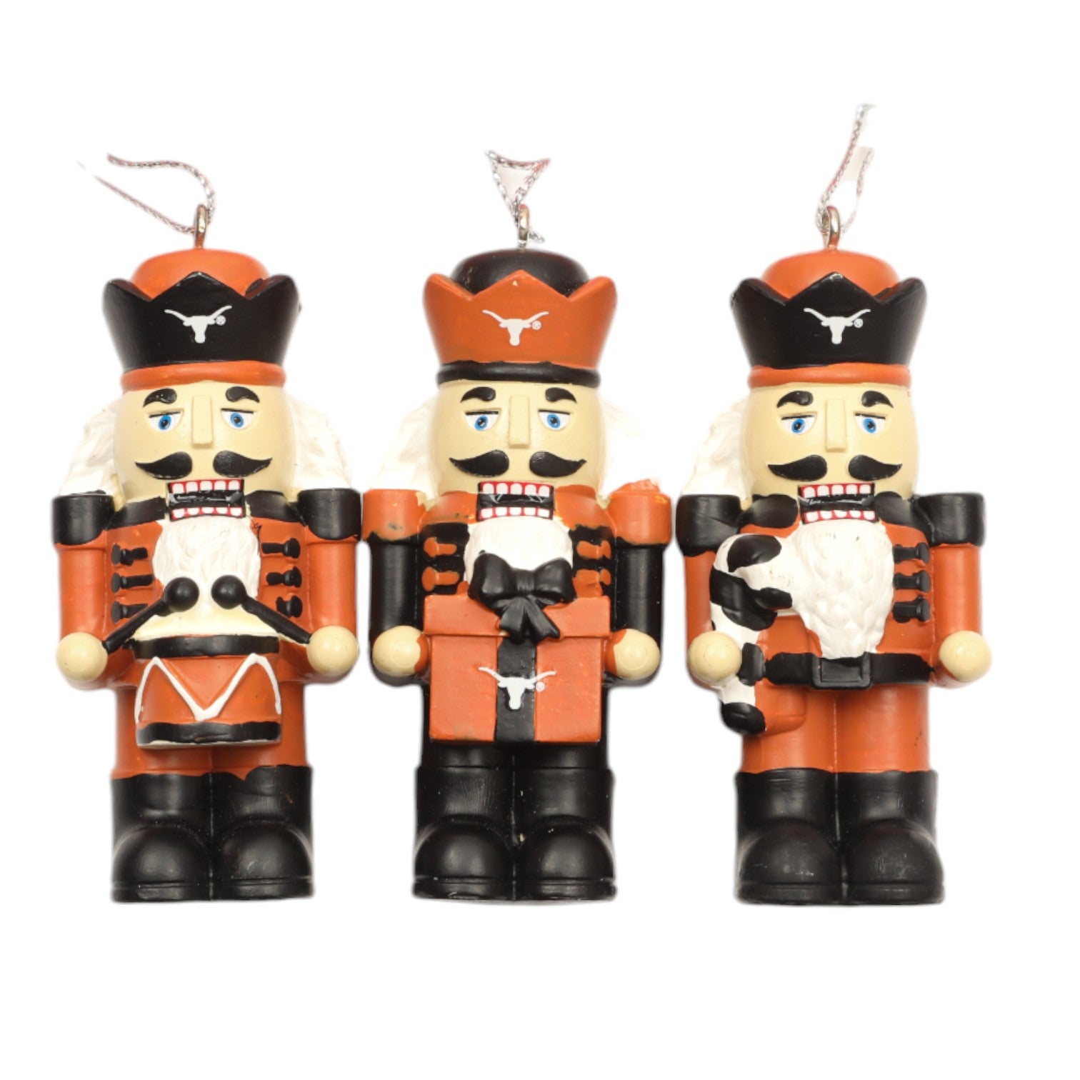 Texas Longhorns Nutcracker Ornament Set 3 Pack