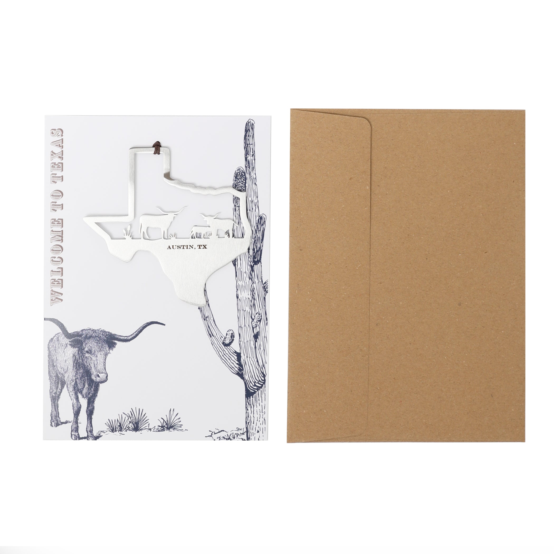 Welcome to Texas with Longhorn Ornament Card
