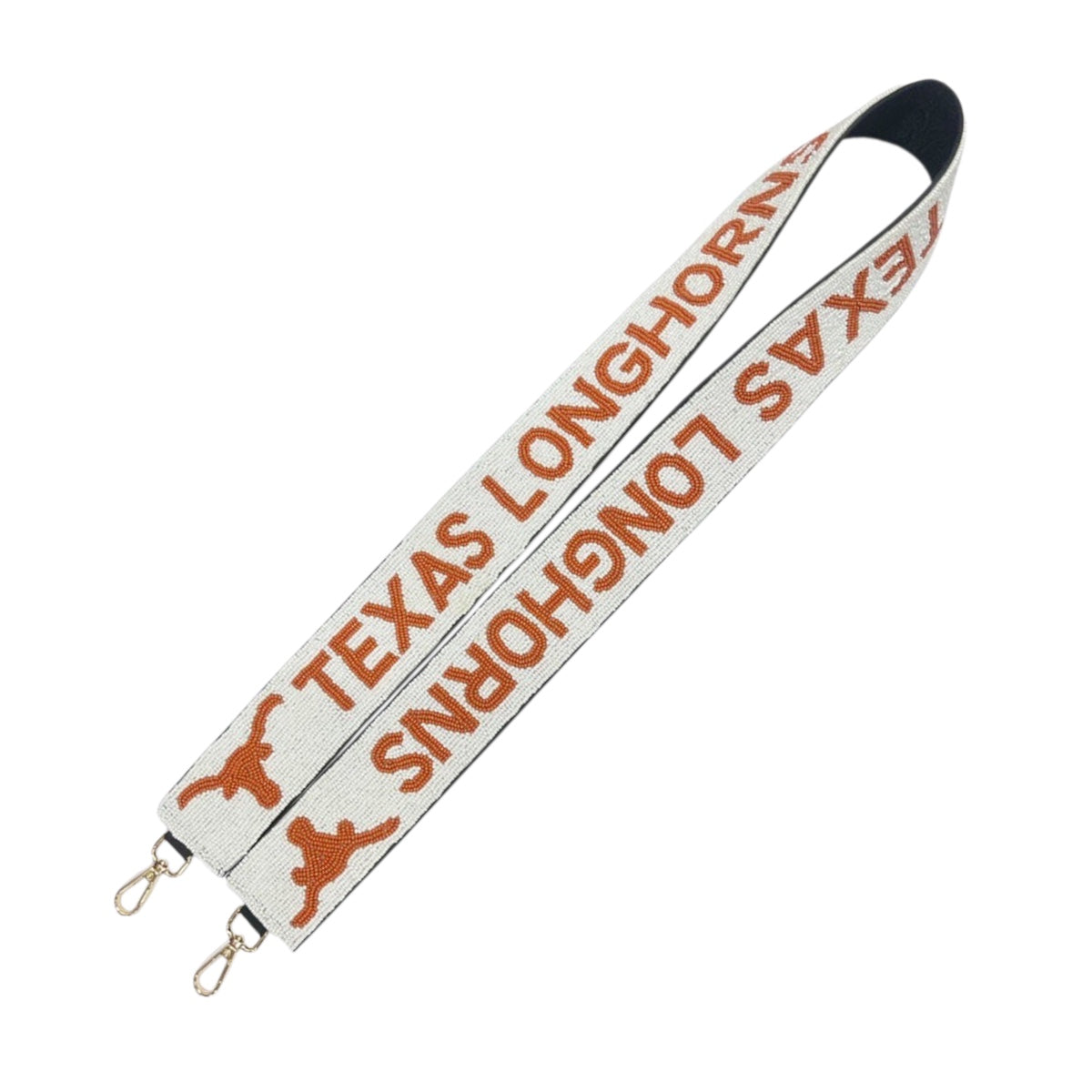 Texas Longhorns White Beaded Purse Strap