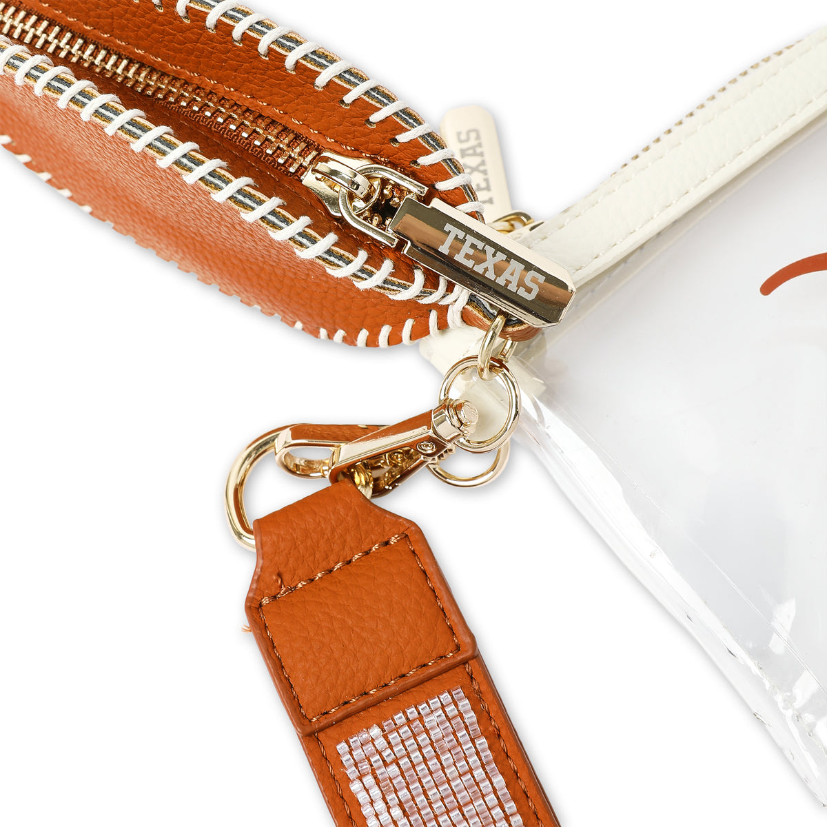 University of Texas Longhorns Clear Wristlet with Charm