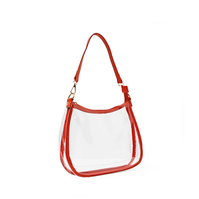 The Clara Burnt Orange Clear Bag