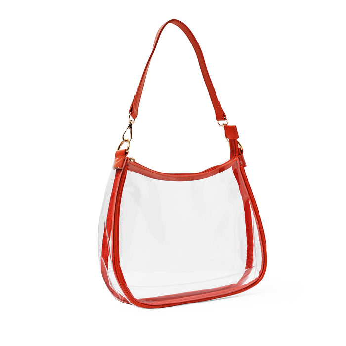 Sara Burnt Orange Clear Bag