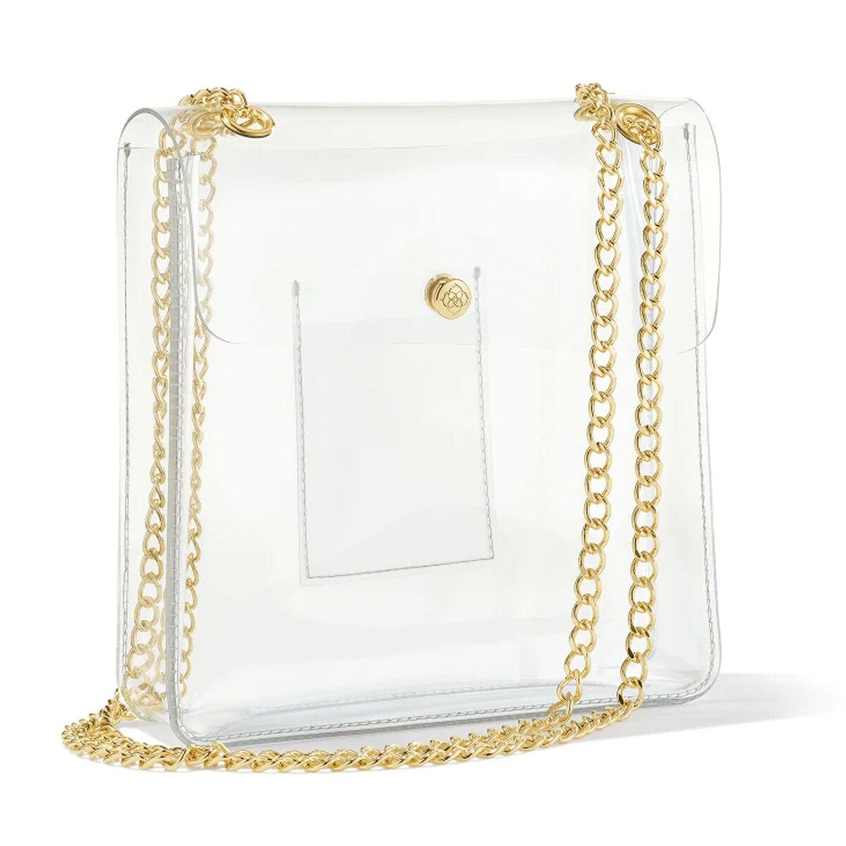 Kendra Scott Medium Clear Crossbody Tote in Gold