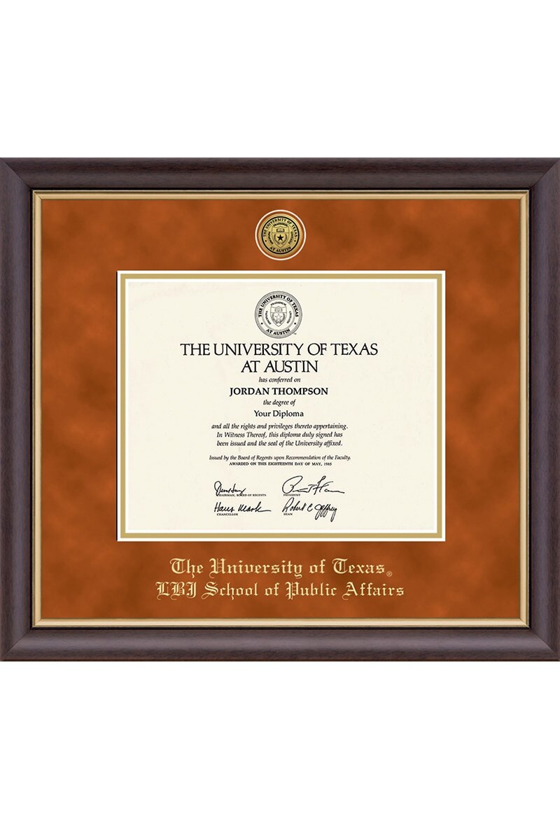 University of Texas College Name Diploma Frame