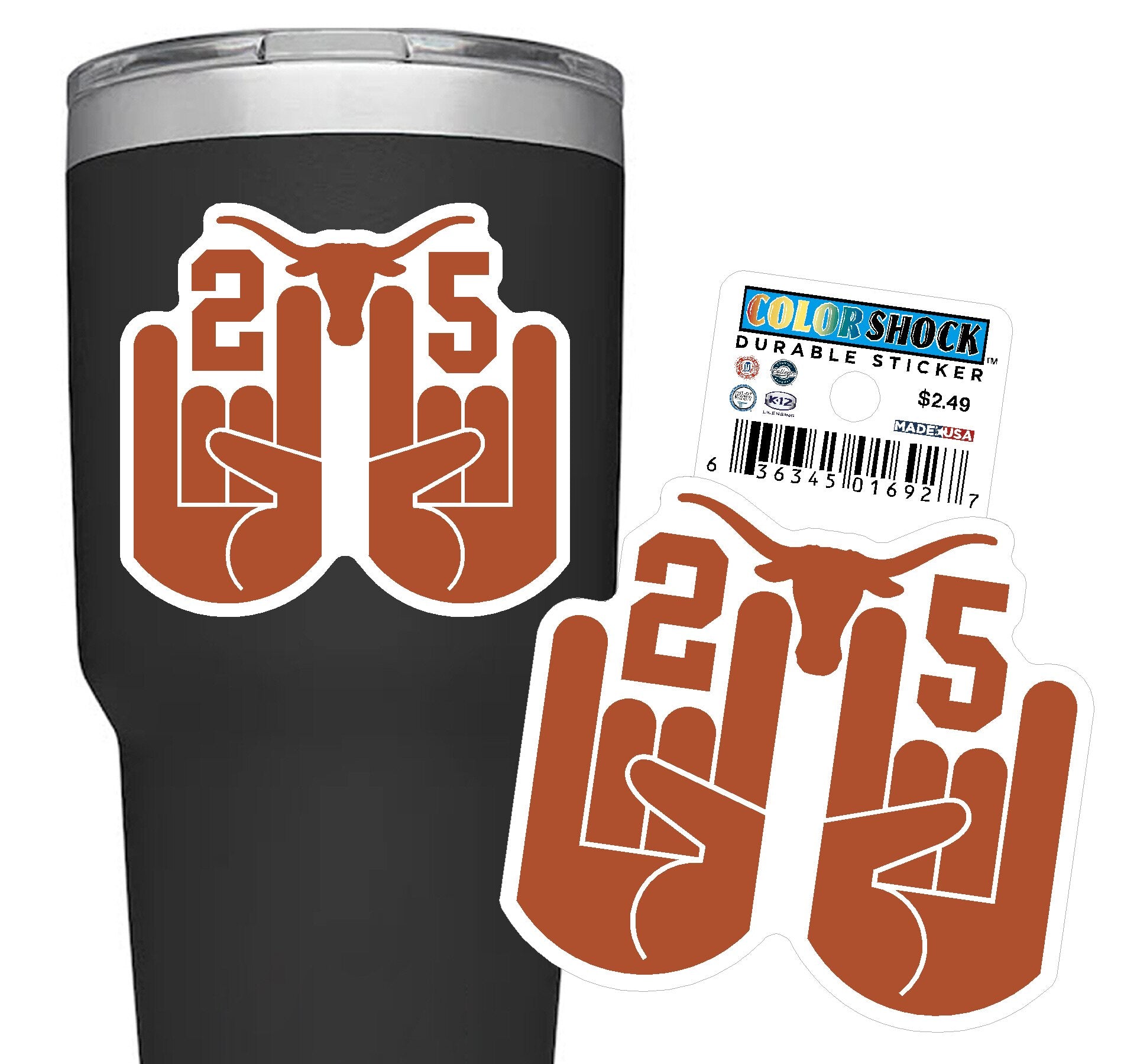 University of Texas 2025 Longhorn Grad Horns Up Sticker