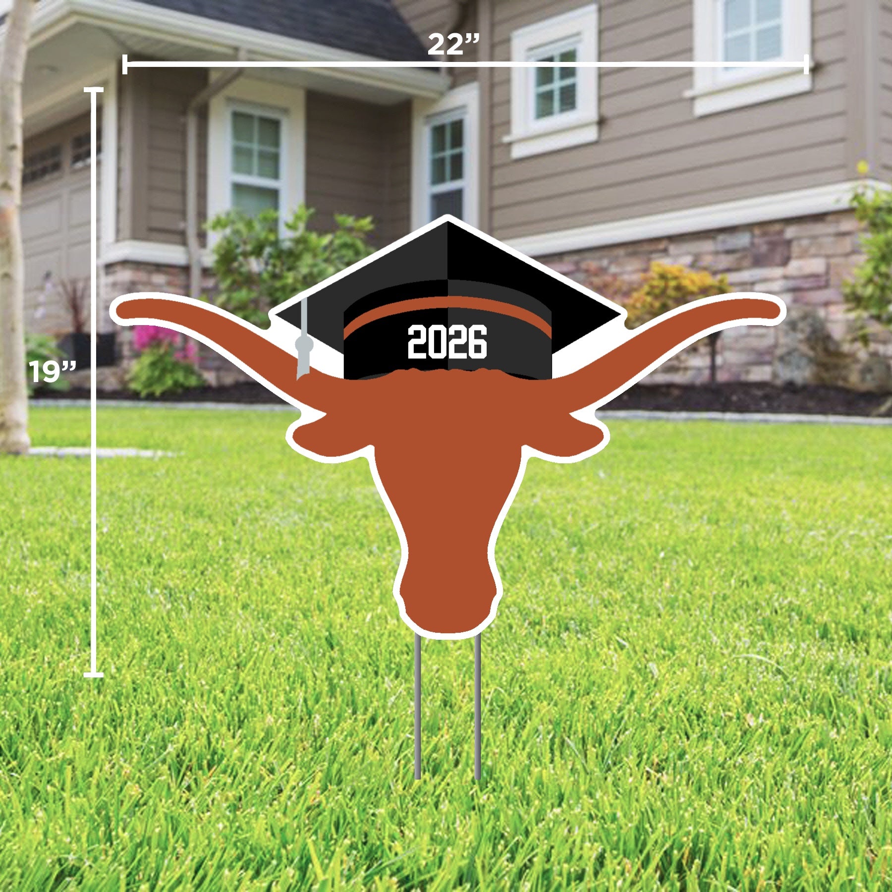 Texas Longhorns 2026 Grad Cap Yard Sign