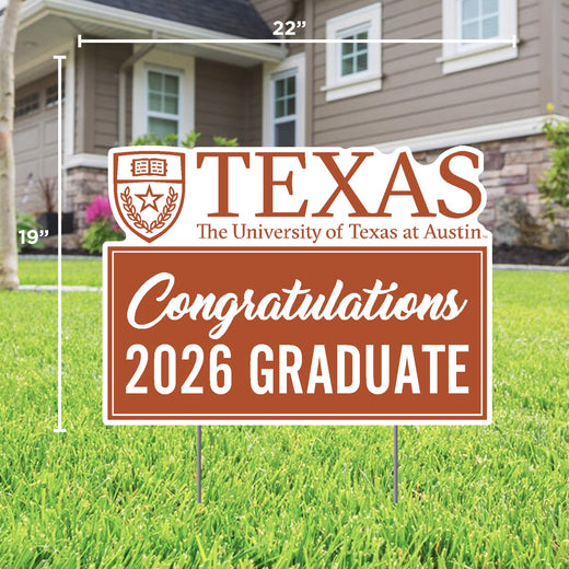 University of Texas Congratulations 2026 Graduate Shield Yard Sign
