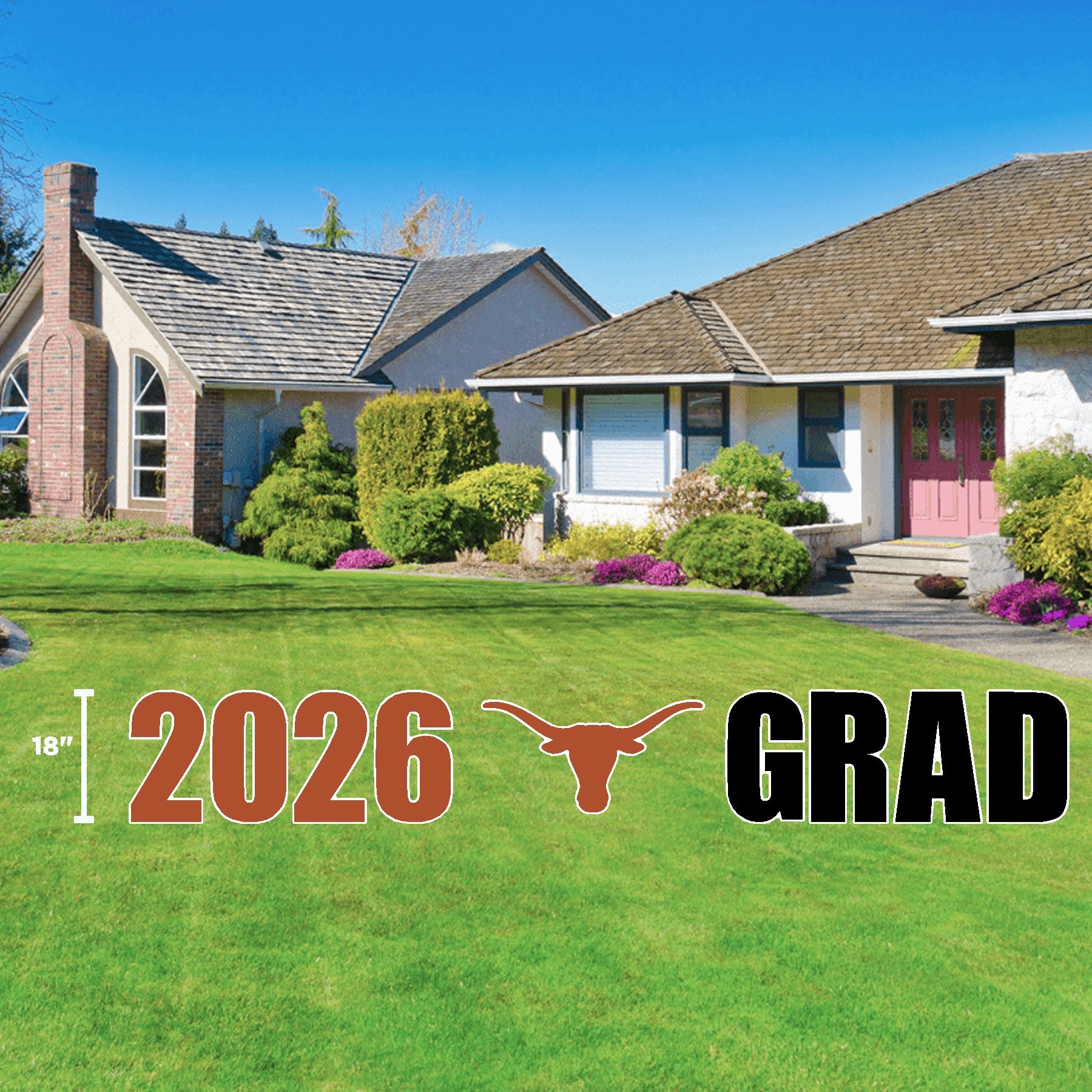 University of Texas 2026 Longhorn Logo Grad Yard Sign