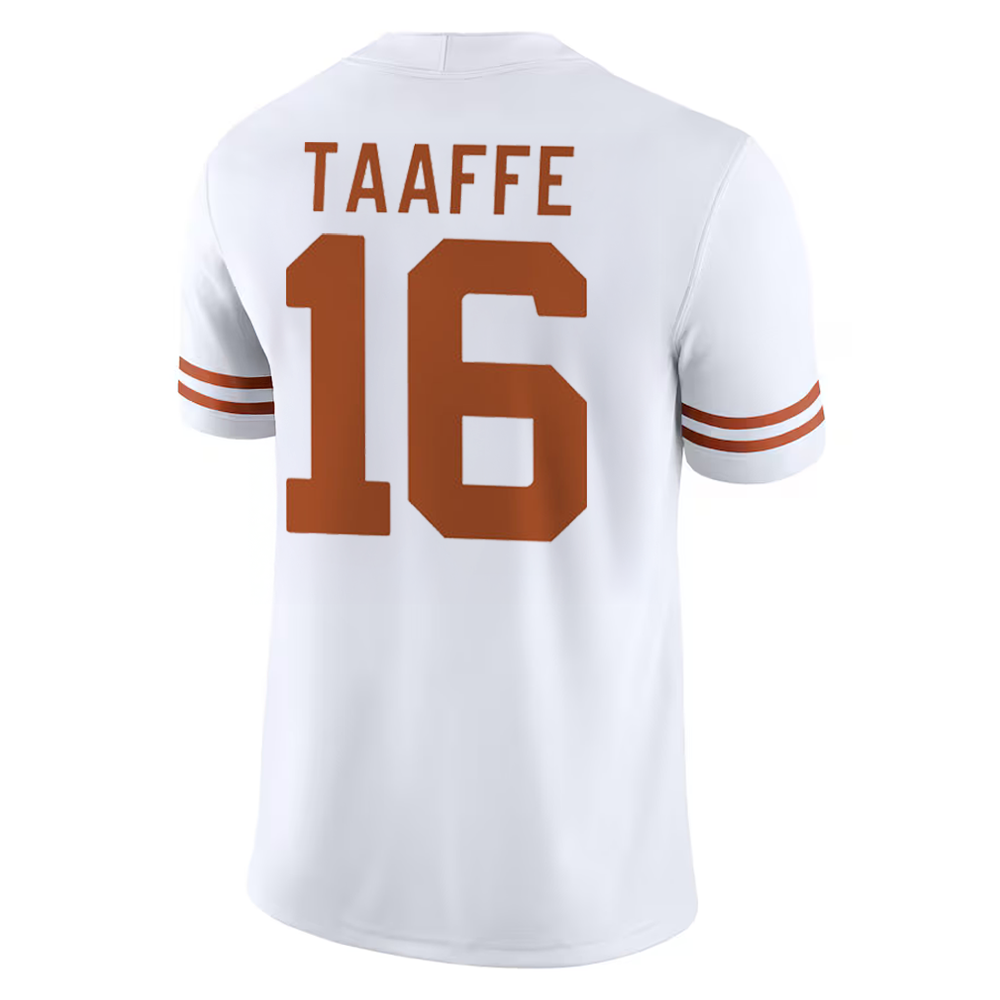 White sports jersey with 'TAAFFE' and number '16' on a white background