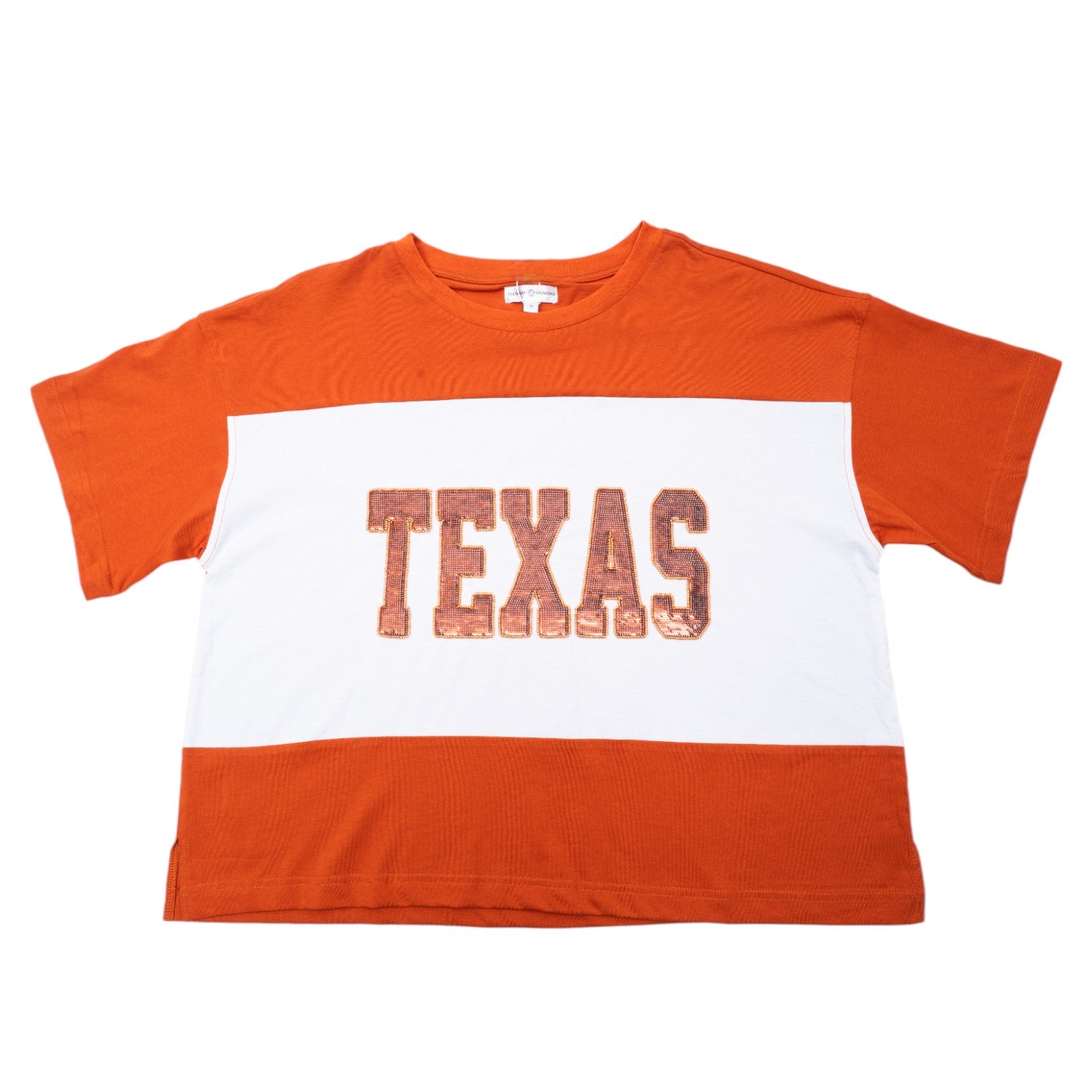 Stewart Simmons Texas Longhorns Colorblock Sequin Tee