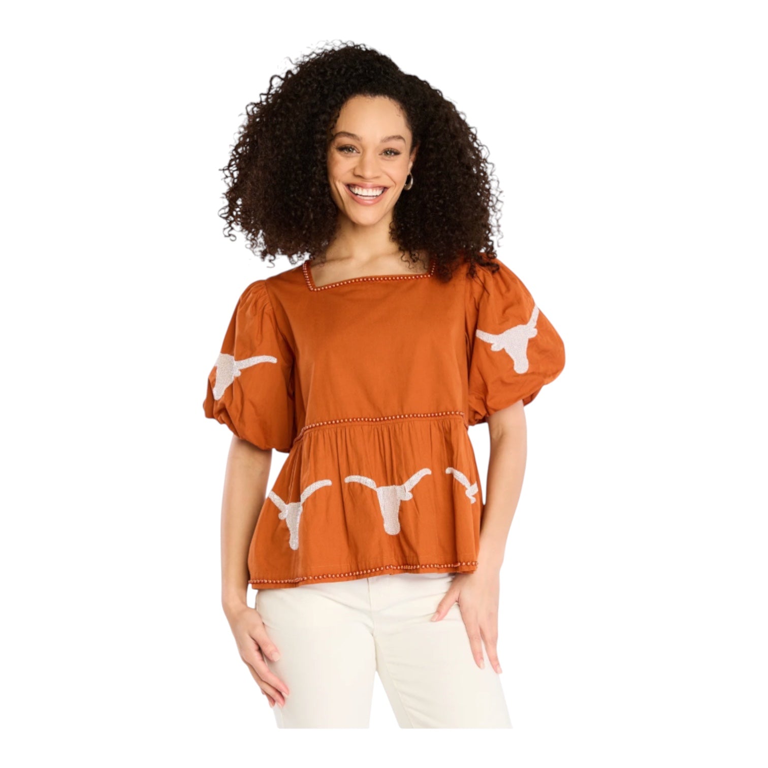 Stewart Simmons Puff Sleeve Peplum Top | University Co-op