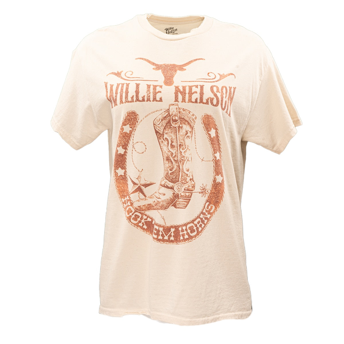 Texas Longhorns Willie Nelson Horseshoe Boot Tee