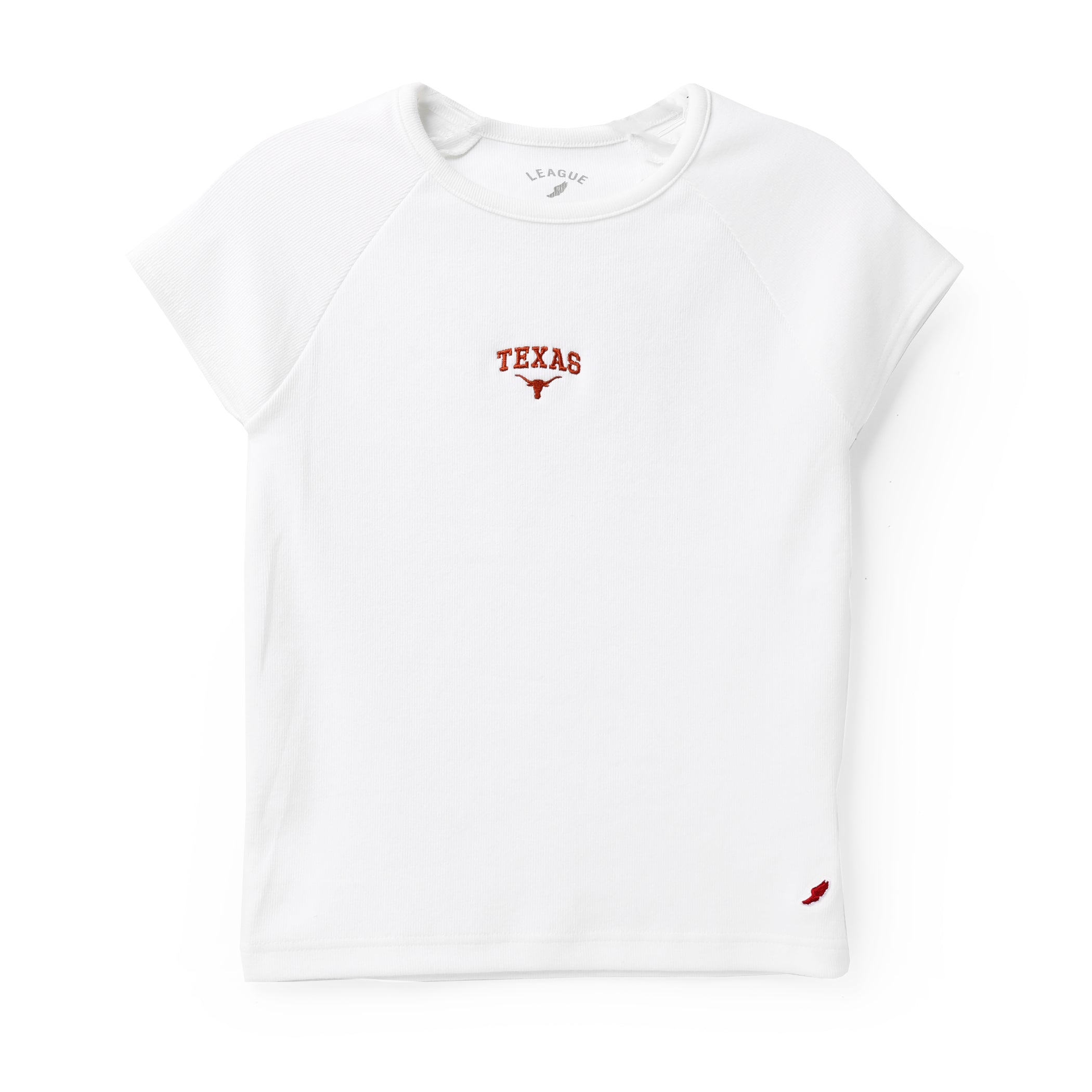 Texas Longhorns Micro Embroidered Rib Baby Doll Tee